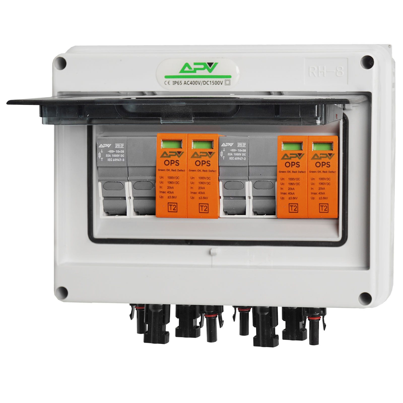 Stringers Pv APV Verteilerbox, PV Anschlusskasten DC 32A 1000V 1-String Photovoltaik ...