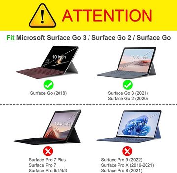 Fintie Tablet-Hülle für Microsoft Surface Go 3 (2021) / Go 2 (2020) / Go (2018) Tablet, Multi-Sichtwinkel Hülle mit Dokumentschlitze, Type Cover kompatibel