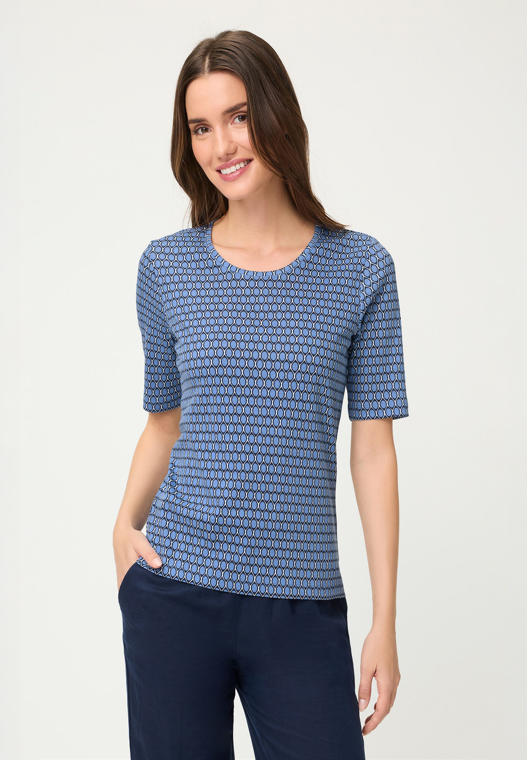 Olsen T-Shirt Shirt mit Allover-Dessin
