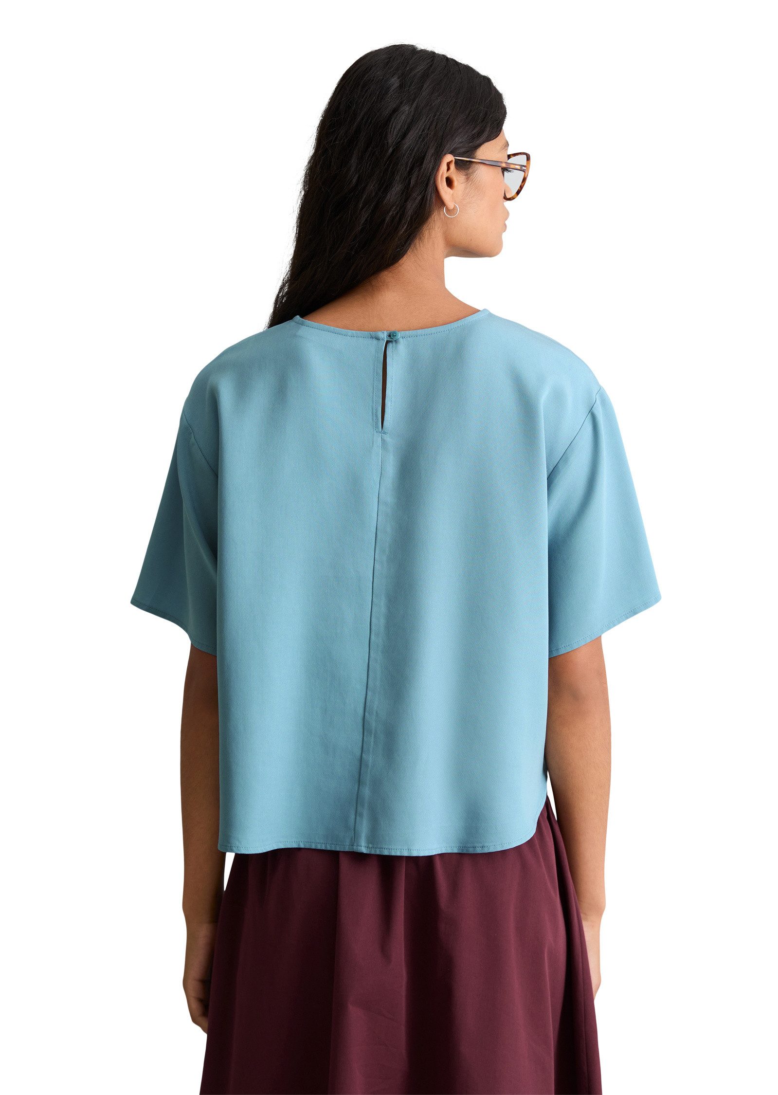 Marc O'Polo DENIM Kurzarmbluse aus TENCEL™ Lyocell