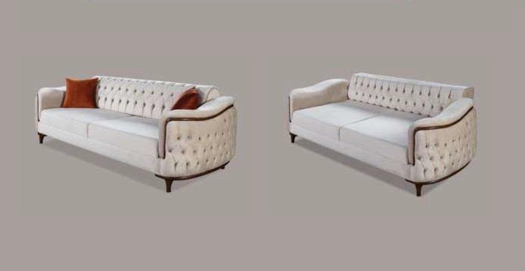 Sitz Luxus Dreisitzer Sofa Couchen Sitzer Möbel 3-Sitzer Weiß JVmoebel 3 Design