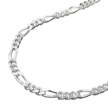 unbespielt Silberkette Halskette 3 mm Figaro Kettenmuster 925 Silber 60 cm inkl. Schmuckbox, Silberschmuck für Damen und Herren