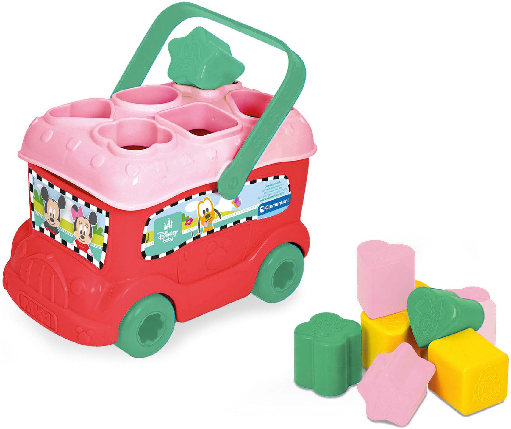 Clementoni® Steckspielzeug Baby Clementoni, Disney Baby Minnie Sortierbus, (10-tlg), Made in Europe