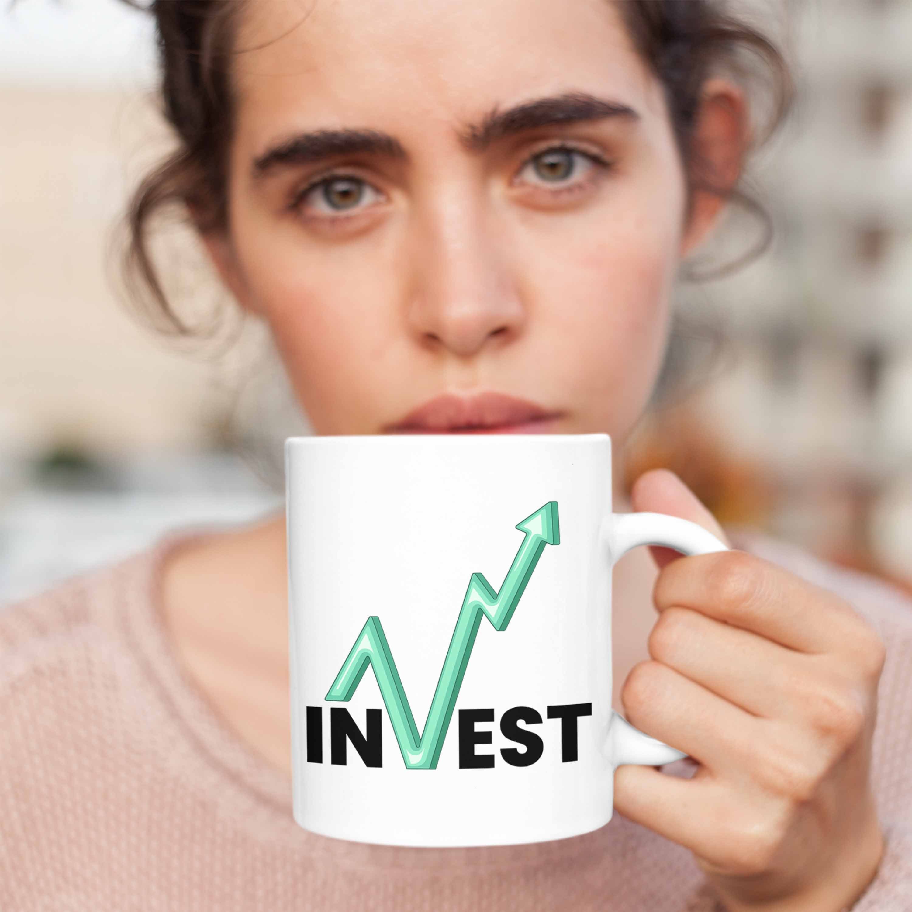 Börsenfans und Tasse Weiss Geschenk "Invest" Trader Tasse Investment Aktien für Trendation Li