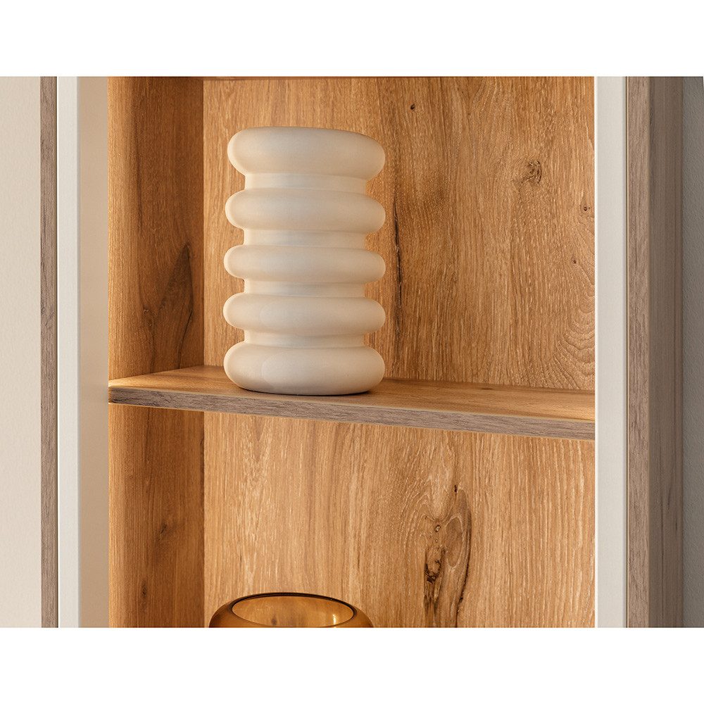 Lomadox Vitrine SAGUNTO-05 mit LED-Beleuchtung, weiß günstig online kaufen