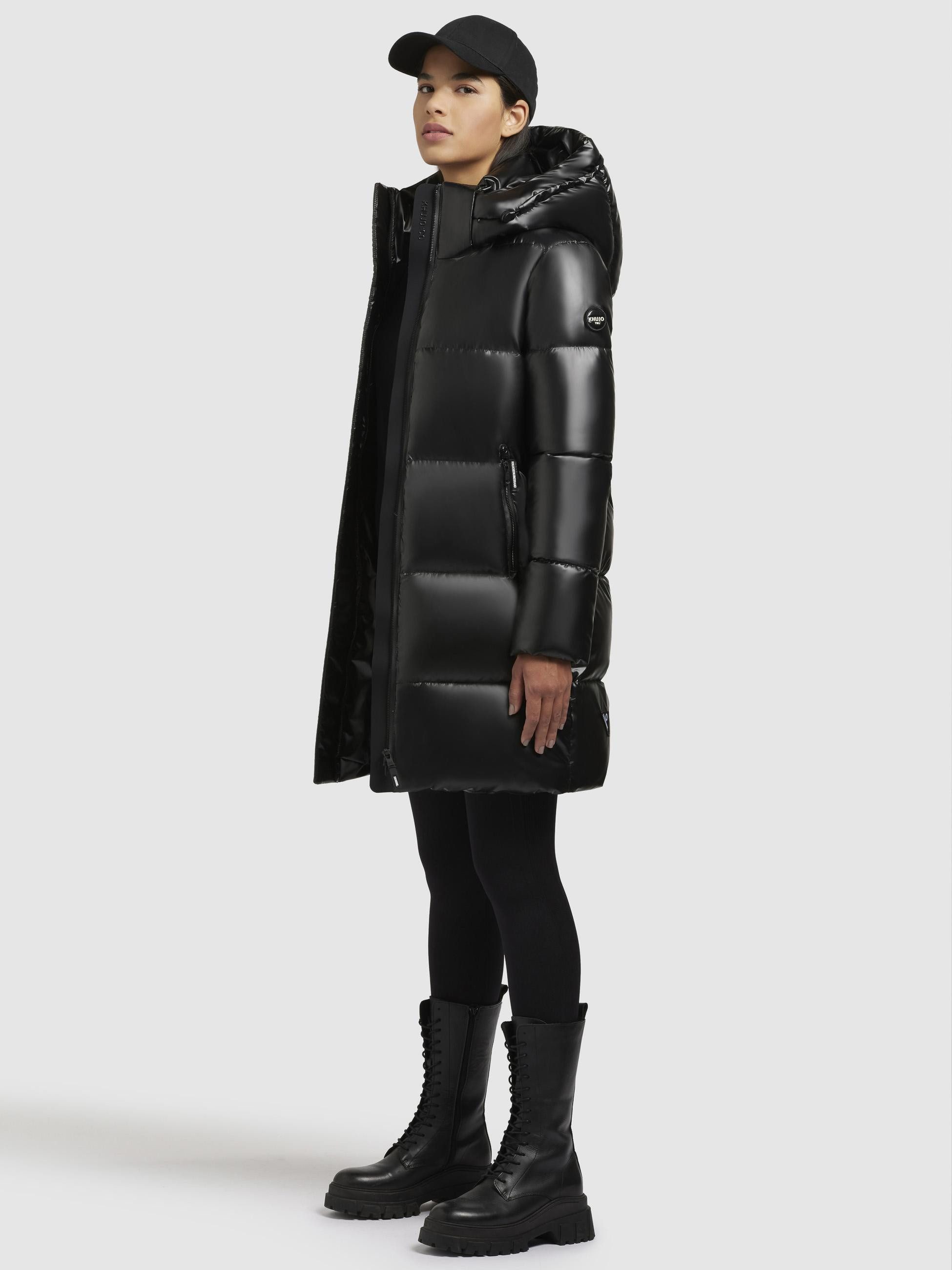 khujo Steppmantel Haya Shiny-YM Wasserdichter gesteppter Damen Winter Kurzmantel
