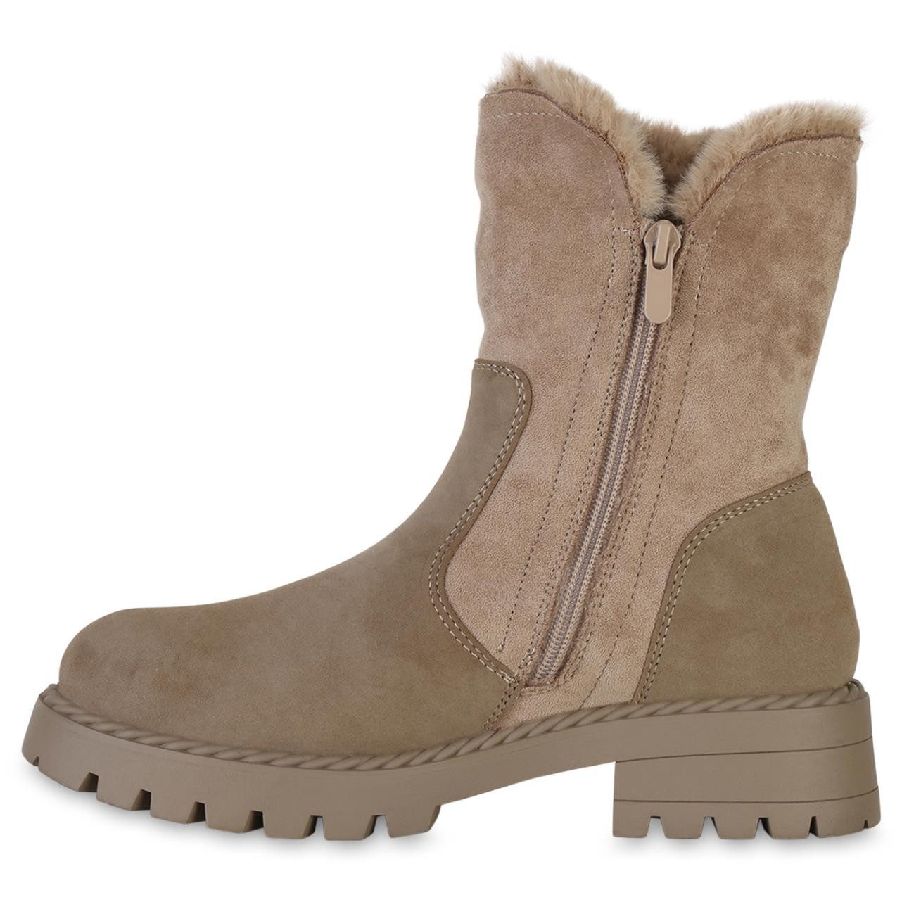 VAN HILL 841338 Stiefelette Damen Gefütterte Klassische Stiefeletten Kunstf günstig online kaufen