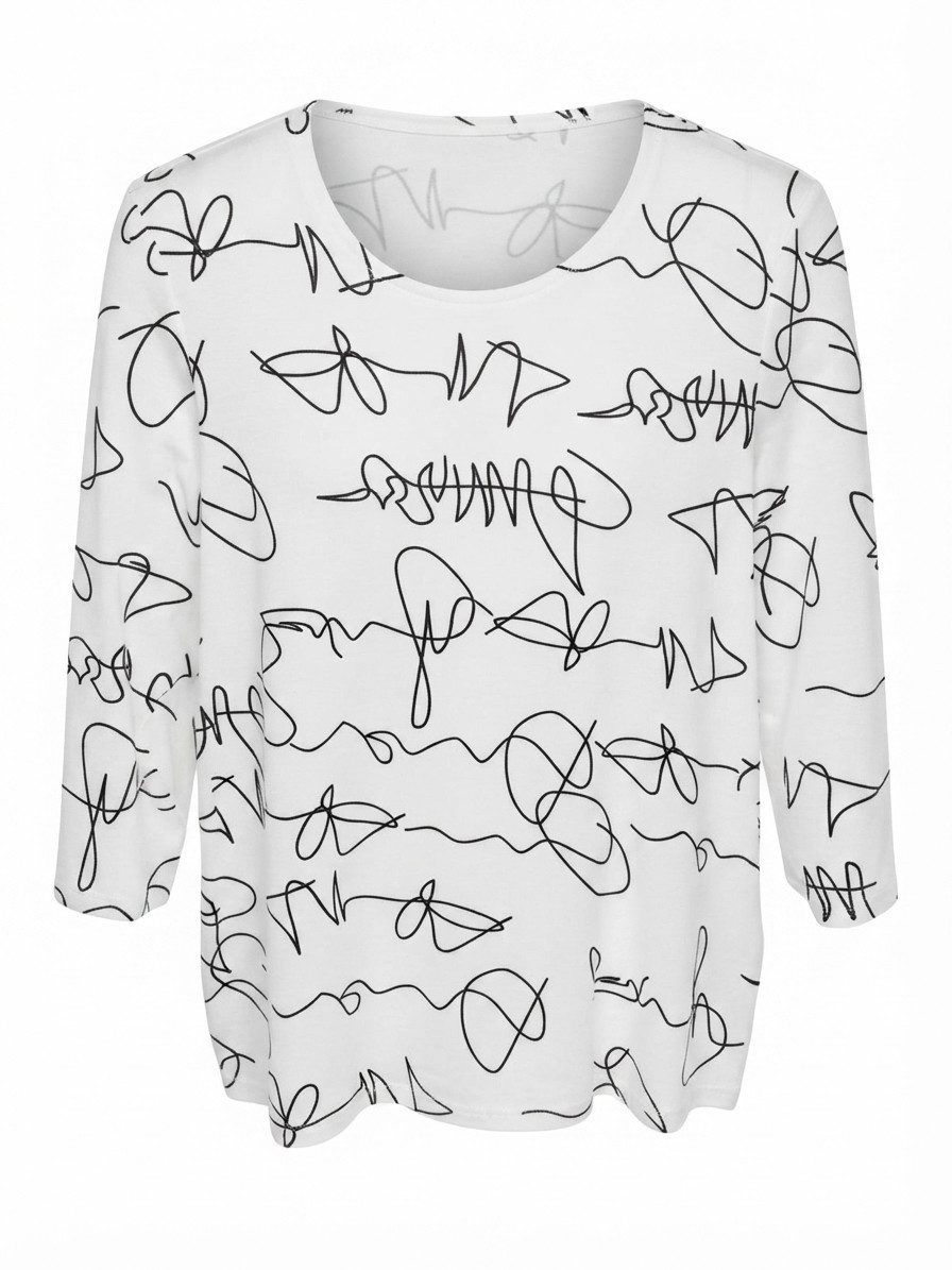 Seidel Moden 3/4-Arm-Shirt 3/4 -Arm- Sommershirt mit grafischem Muster / MADE IN GERMANY