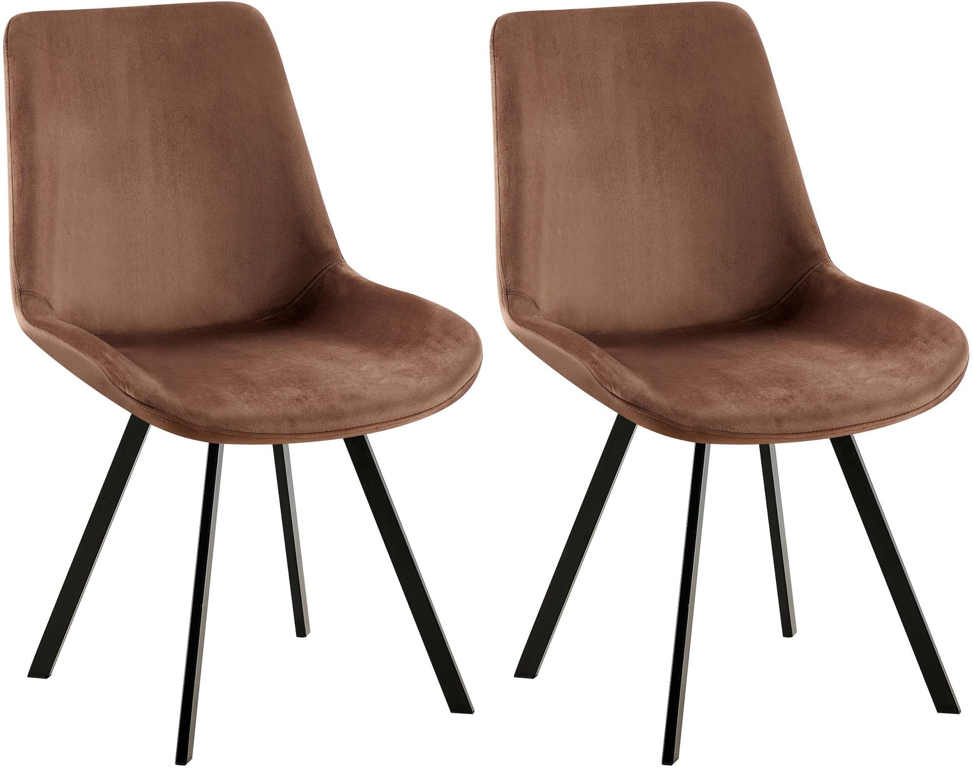 CLP Esszimmerstuhl Lewes (2er Set), mit Samt-Bezug, Stuhl um 360 Grad drehbar