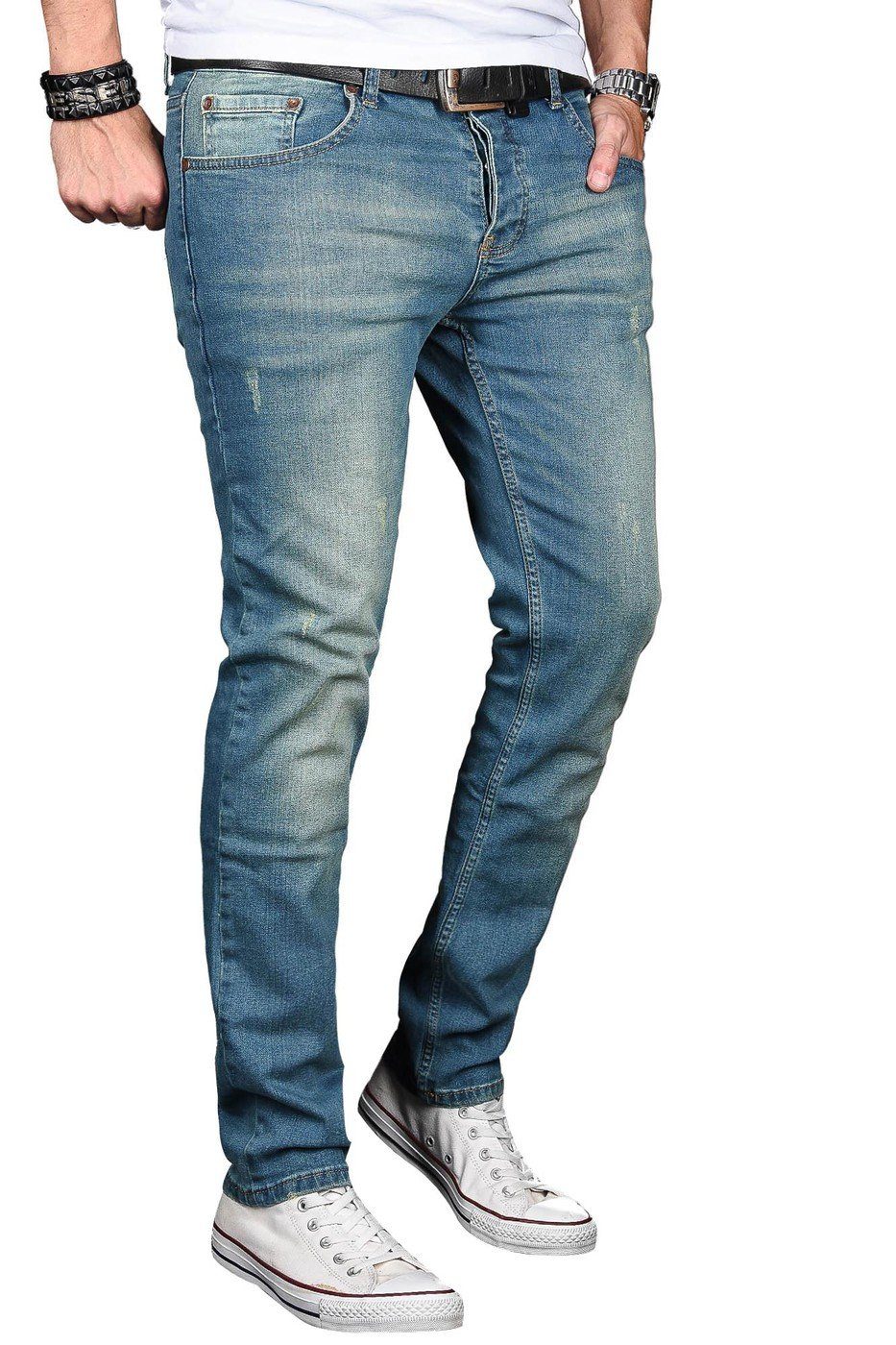 Alessandro Salvarini Straight-Jeans A. Salvarini Designer Herren Jeans Hose günstig online kaufen