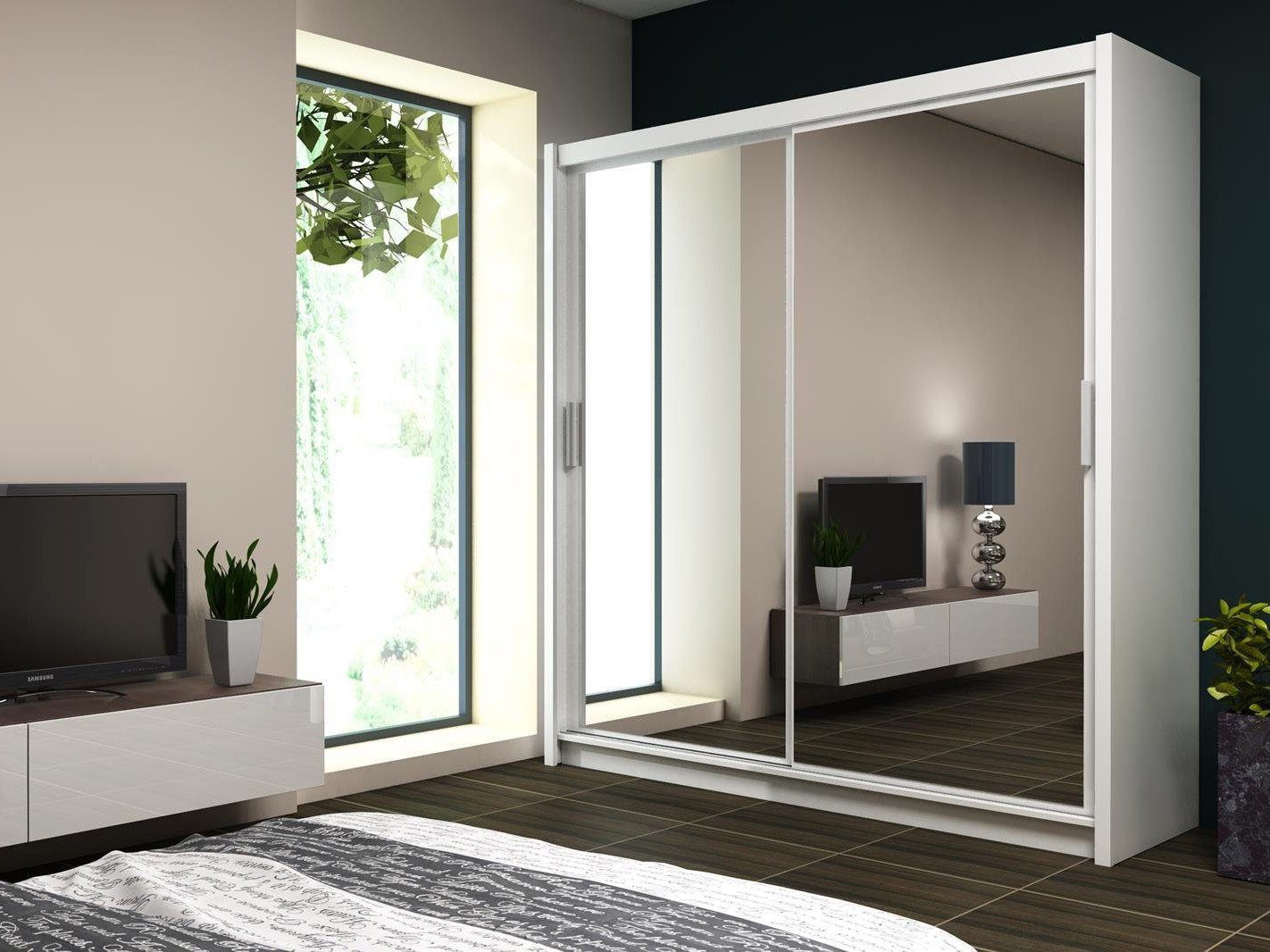 Beautysofa Kleiderschrank PARIS mit Spiegel & günstig online kaufen