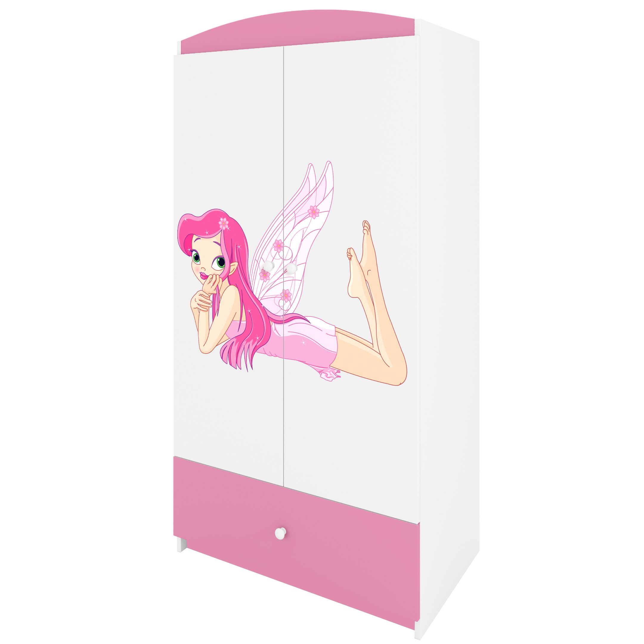 Raumhirsch Furniture Kinderkleiderschrank mit liebevollen Motiven - Kleiderschrank für Kinder (Kinderzimmerschrank für Mädchen, Mit Ablagefächern & Kleiderstange) hochwertige Verarbeitung, sanfte Farben, verschiedene Designs