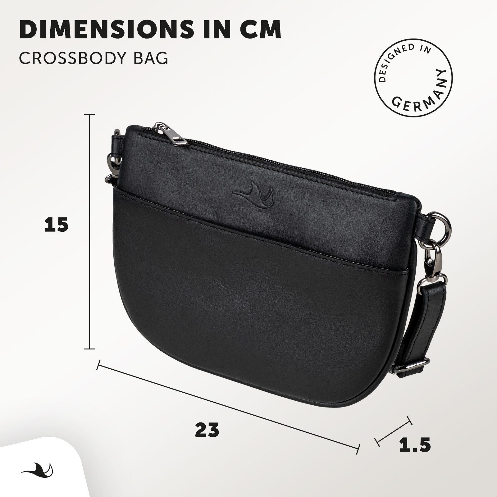 MANTA Clutch Damen-Handtasche aus Echtleder, lässige Crossbody-Bag, Abendtasche, Echtes Leder