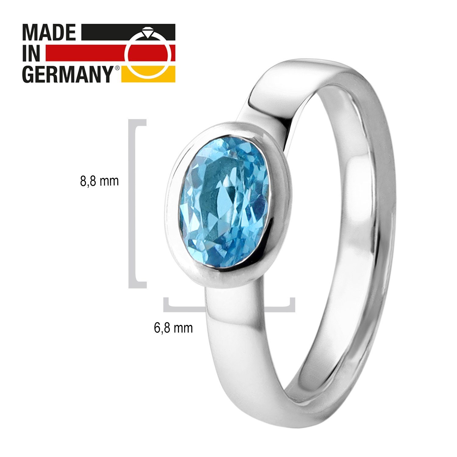 Swiss 8K Echter Acalee Blau Topas Weißgold 333 Topas Goldring /