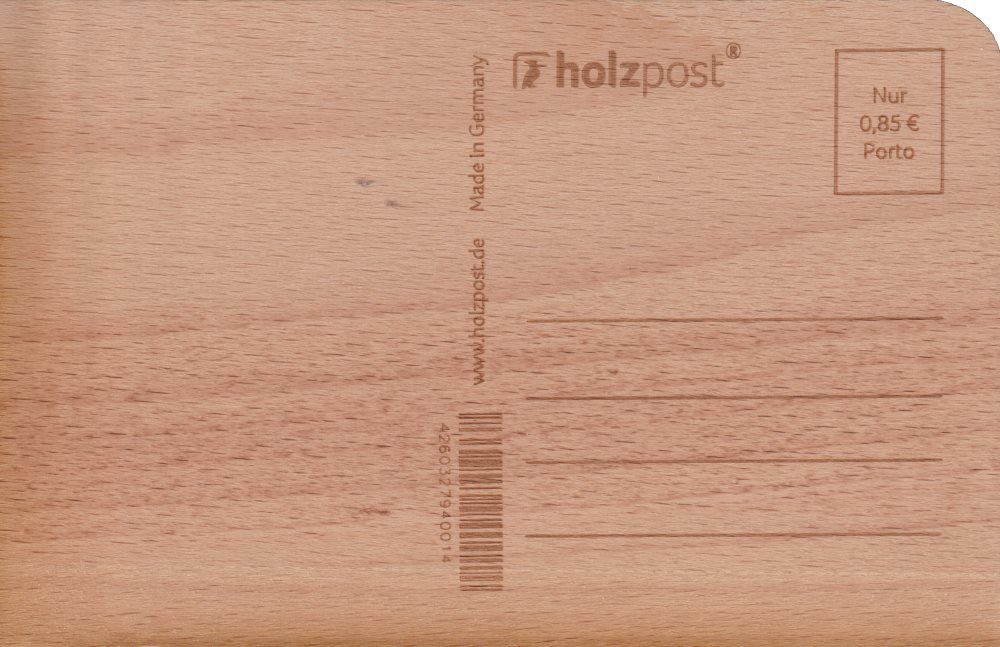 Postkarte Du ..." hattest schon Holz ein i Holzpostkarte "Erster! mal Stück Oder