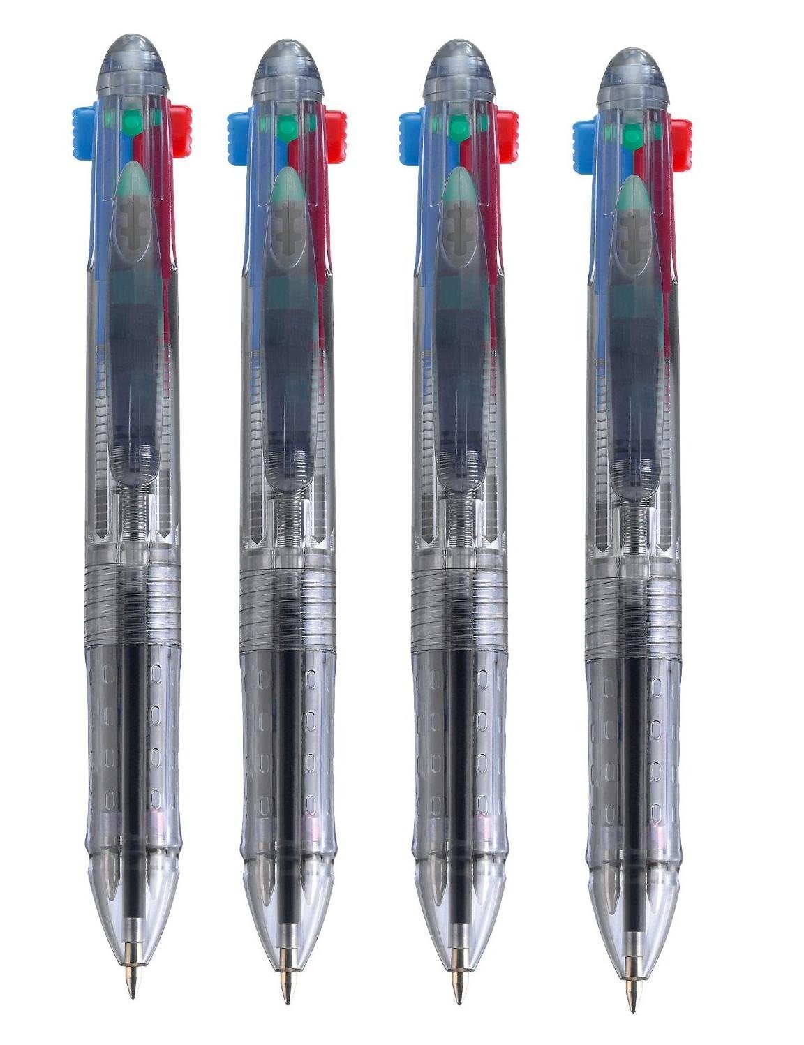 Herlitz Kugelschreiber 4x Herlitz 4-Farb-Kugelschreiber / transparent