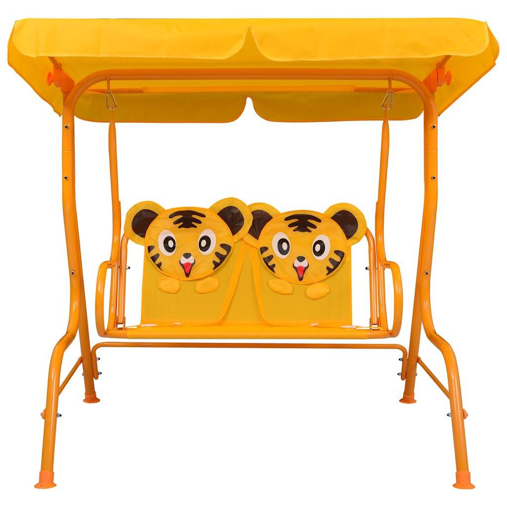 vidaXL Hollywoodschaukel Kinder-Hollywoodschaukel Gelb 115 x 75 x 110 cm Stoff, 1 tlg.