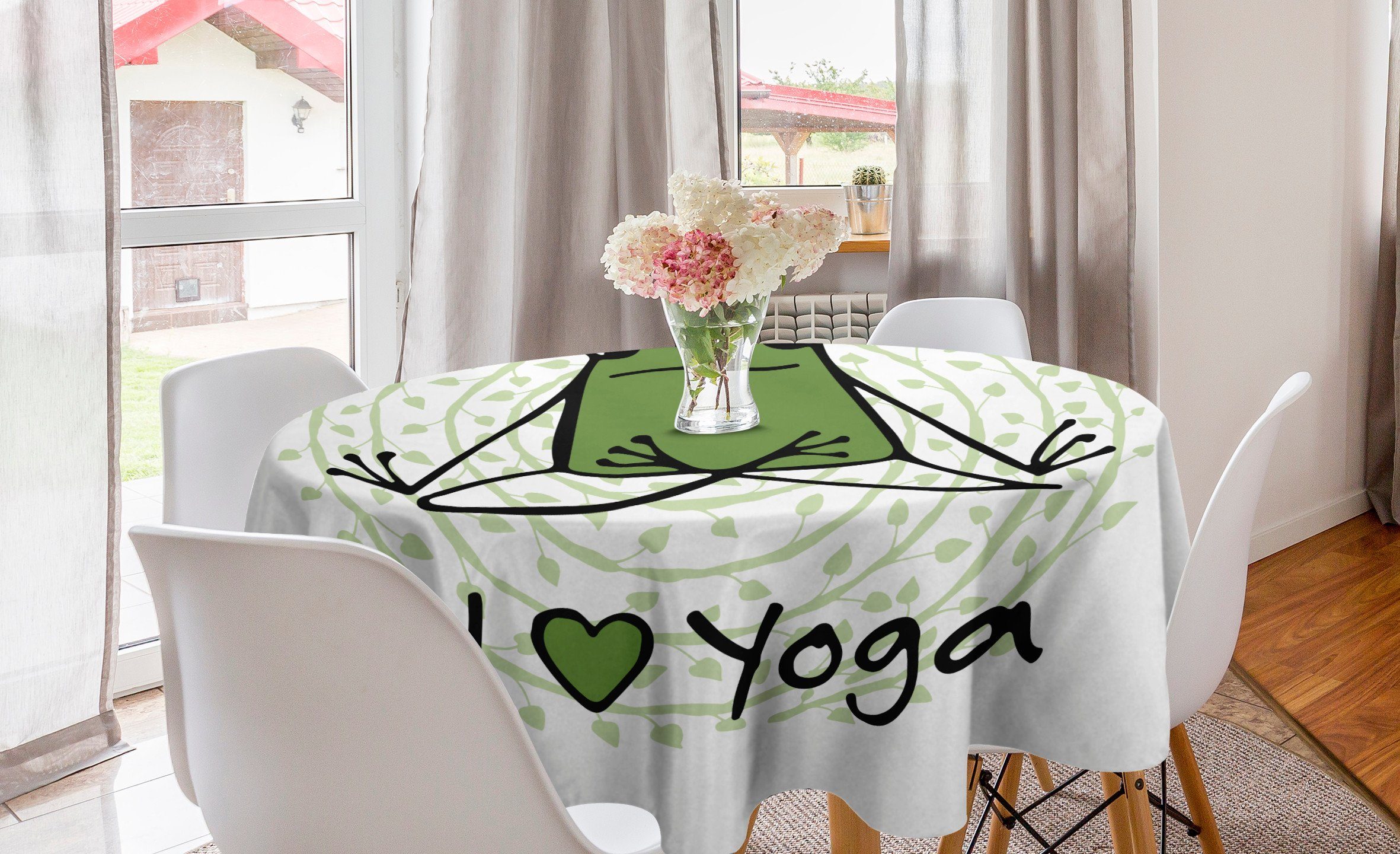 Wörter Tischdecke grüne Dekoration, für Kreis Yoga Abdeckung Tischdecke liebe Abakuhaus Esszimmer Küche Ich Mandala