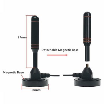 Bolwins L11C 30dbi DVB-T2 HD Antenne dvbt DAB Stabantenne Verstärker 5m Kabel Stabantenne