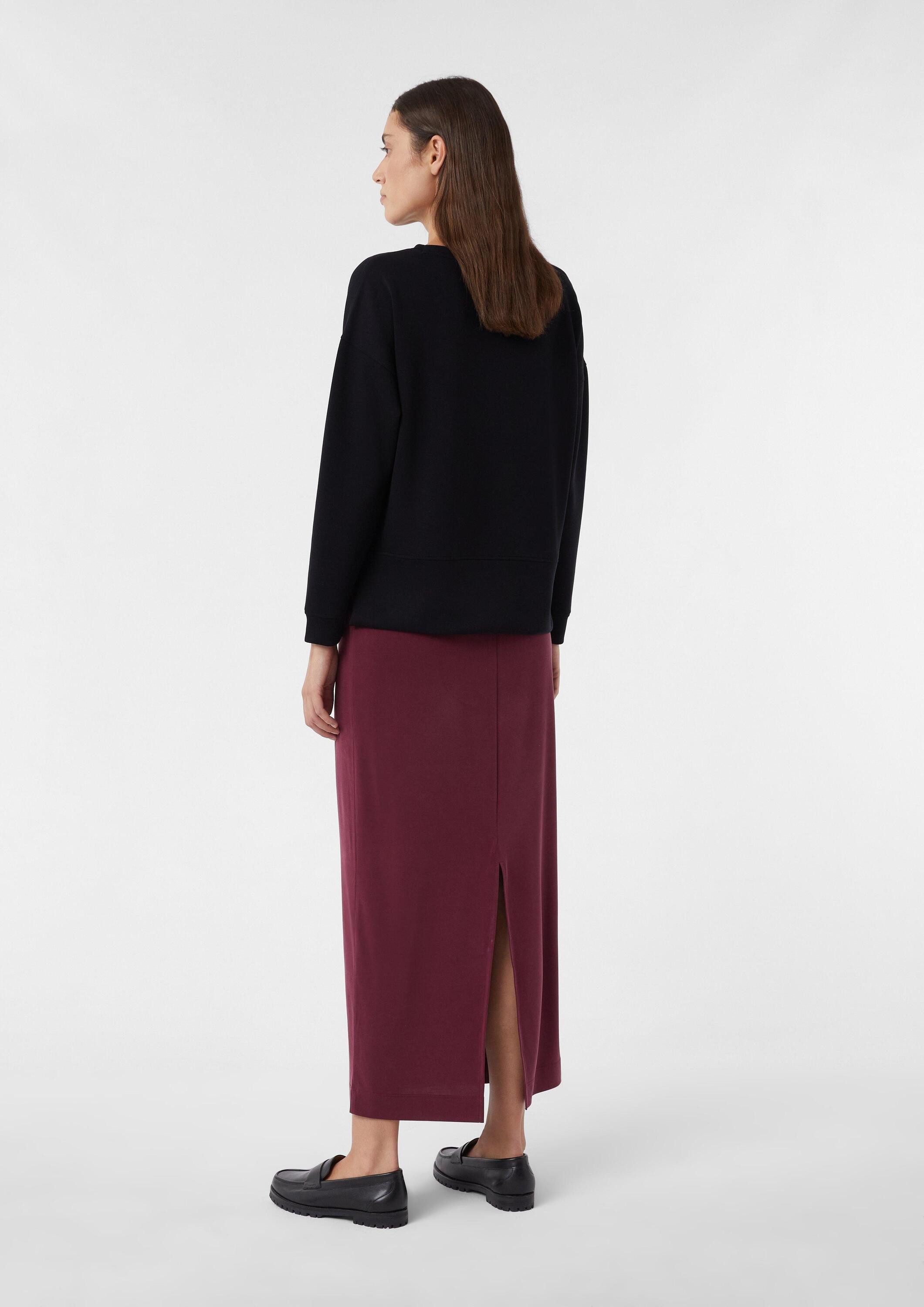 comma Sweatshirt Sweatshirt Weiches Sweatshirt mit Logo-Stickerei