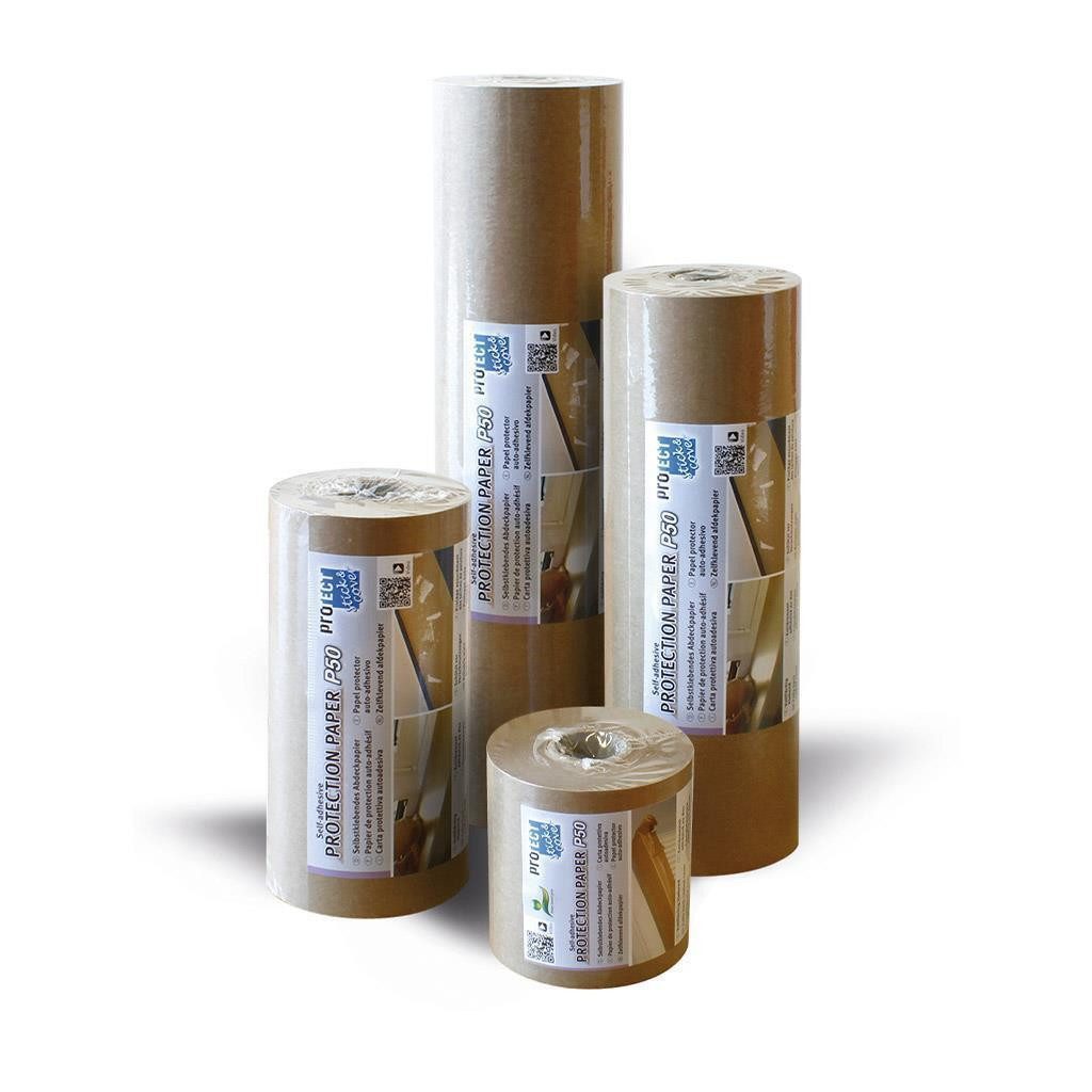 PROTECT Abdeckfolie Protect stick & cover Abmessung 150 mm x 50 m, selbstklebend, (Rolle, 1-St., Protect stick & cover), Abdeckpapier Streichzubehör Kraftpapier Schutzpapier abkleben