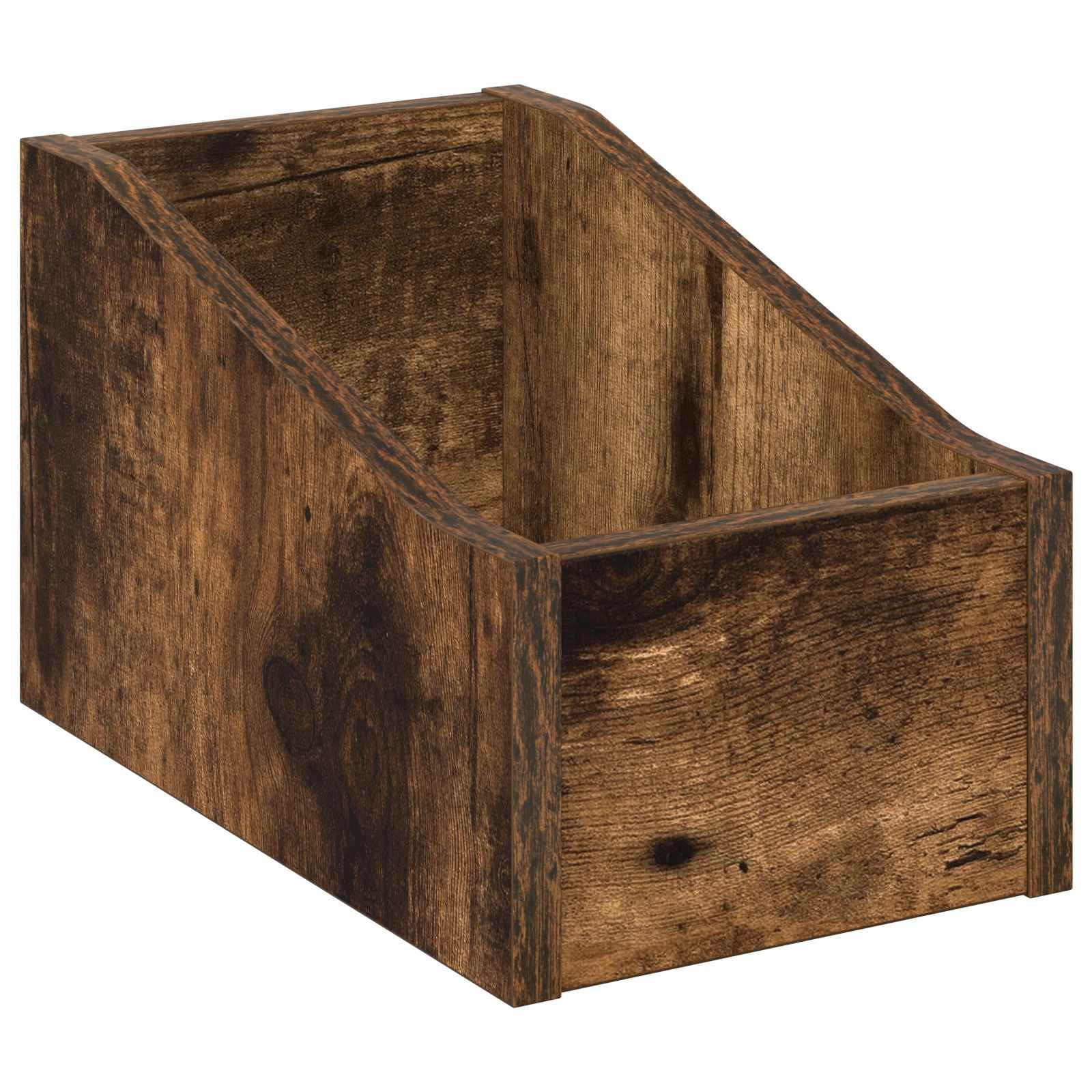 vidaXL Aufbewahrungsbox LP Plattenbox Räuchereiche 18 x 32 x 18 cm Holzwerkstoff (1 St)