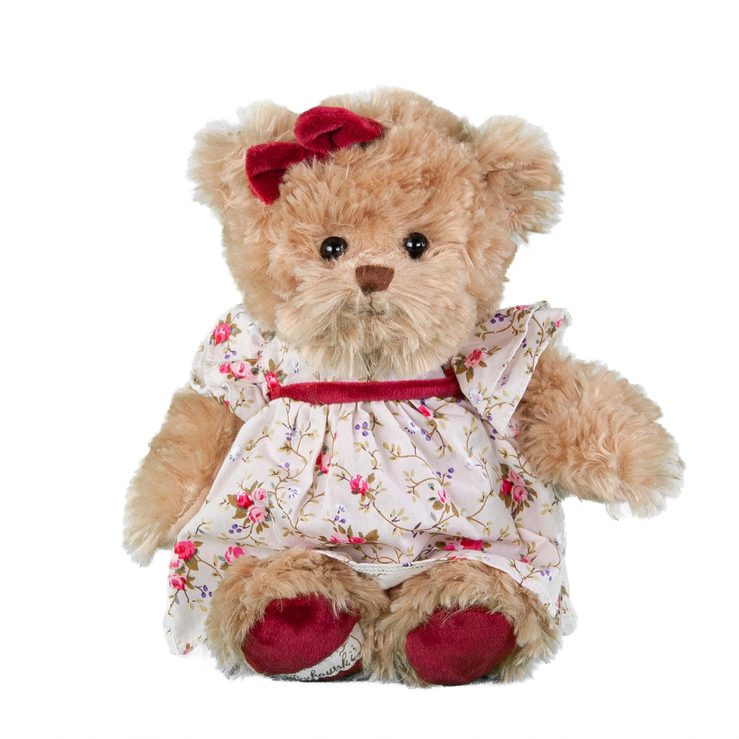 Kuscheltier Bukowski Teddybär Cataleya braun/rosa mit Kleid 25 cm