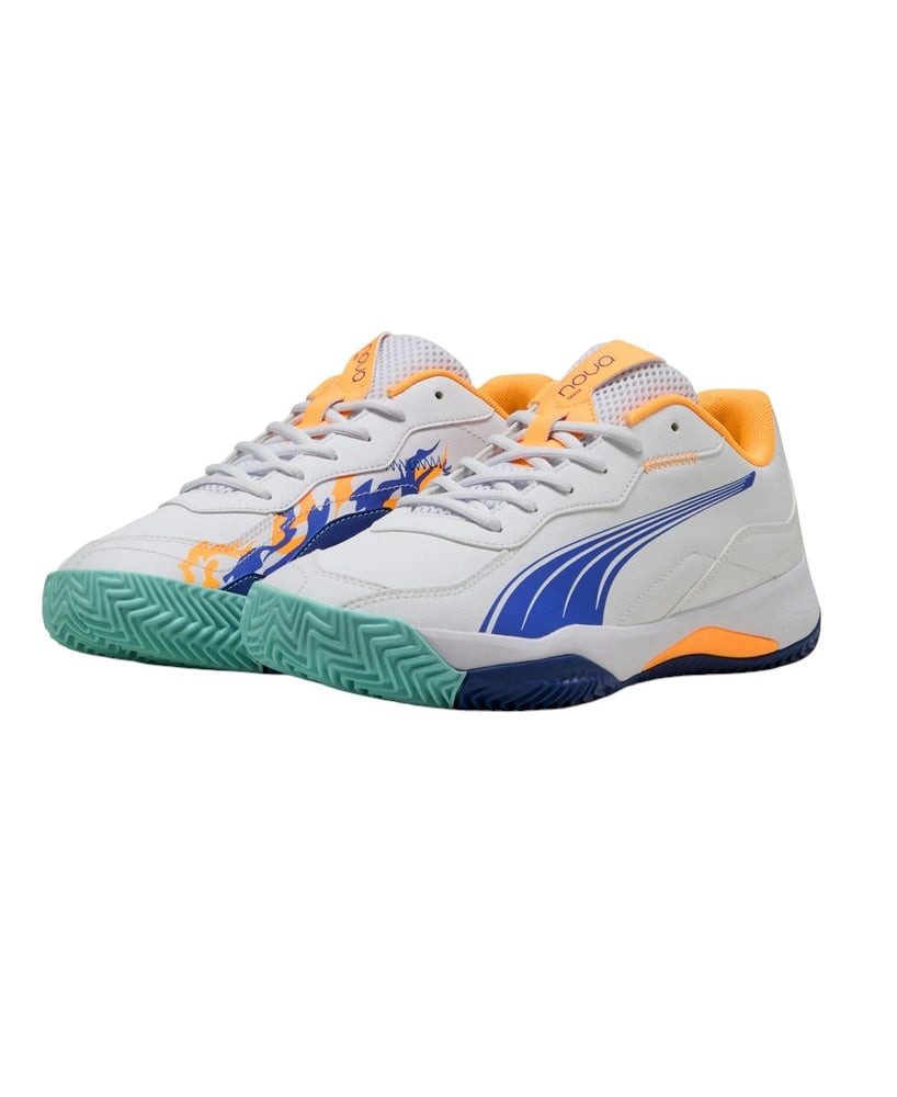 PUMA Padelschuhe Nova Smash Allcourt 2025 weiss/bunt Herren Tennisschuh