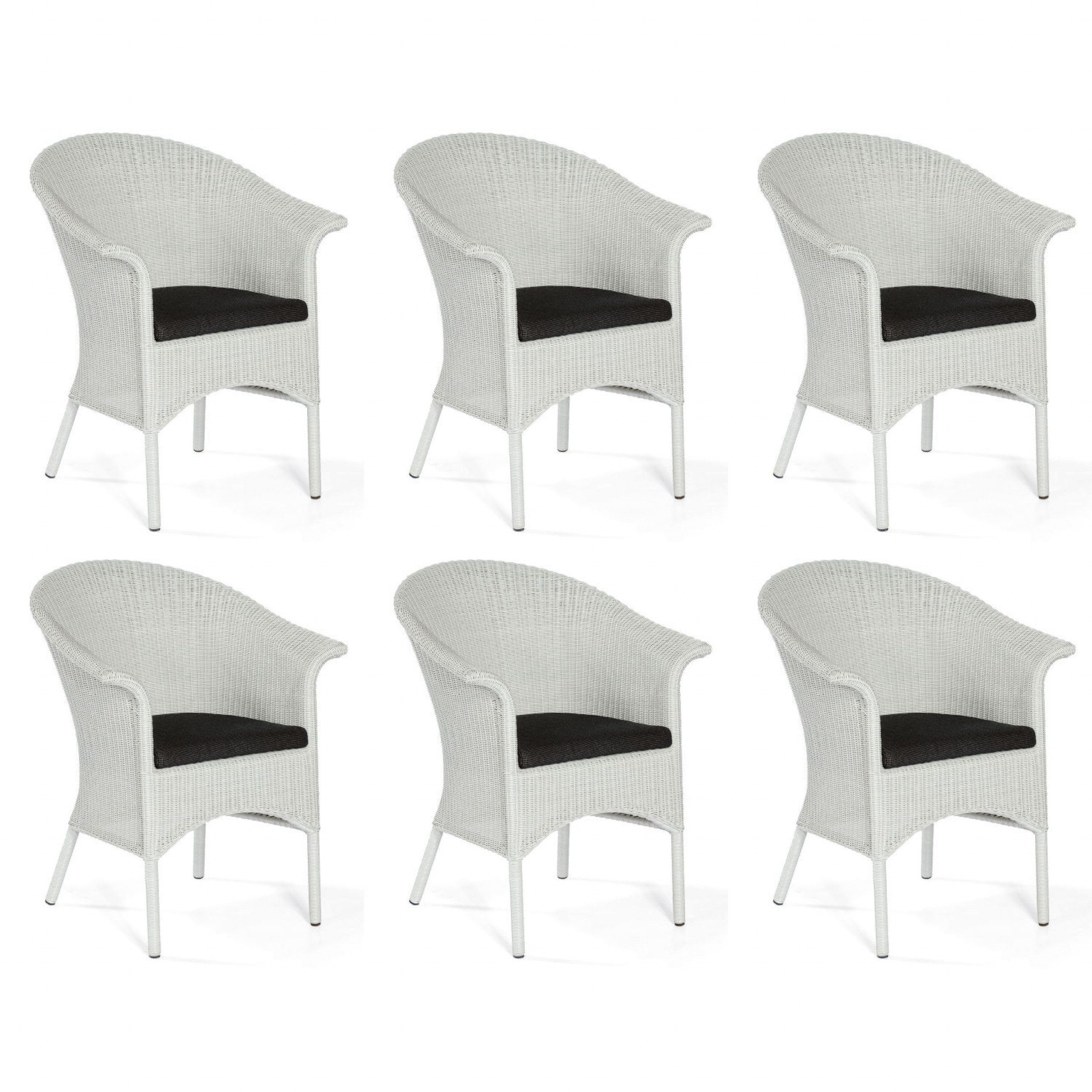 Gartenstuhl Sonnenpartner 6er-Set Garten-Sessel Cayman Aluminium mit Polyrattan