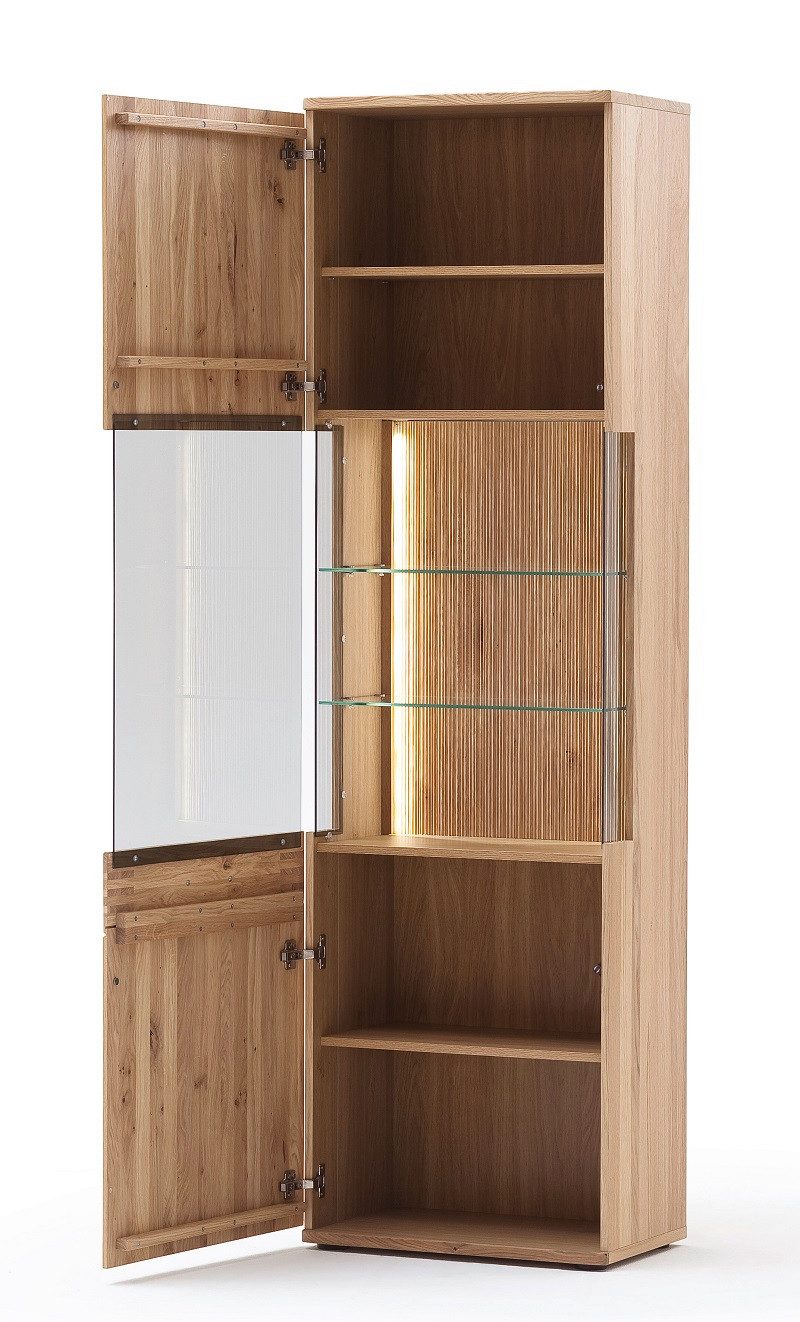 MCA furniture Vitrine Vitrine Salvador, Balkeneiche Bianco, ohne Beleuchtung