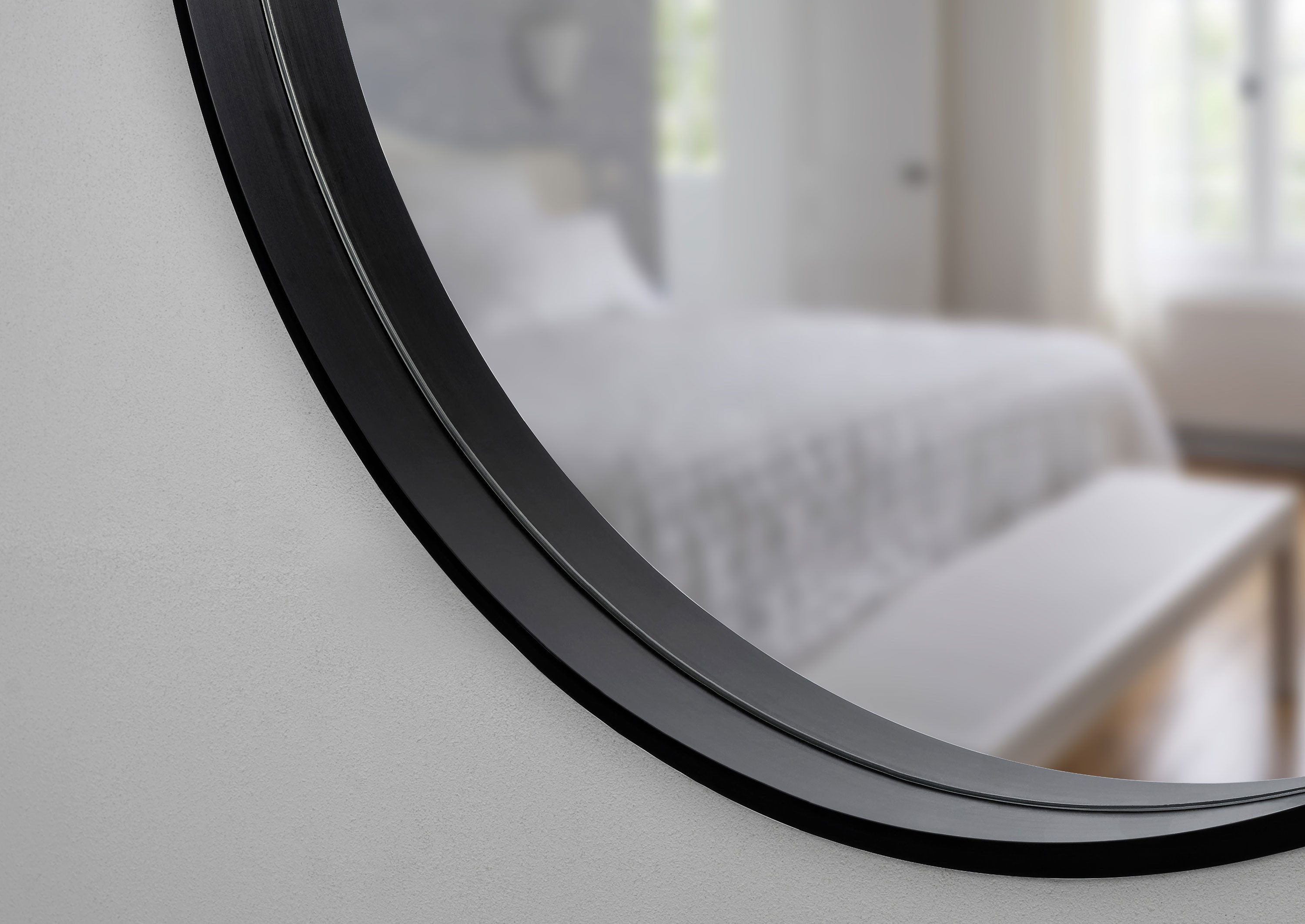 Intarbad Spiegel Design Wandspiegel mit schwarzem Alu-Rahmen, oval (50 x 100, gebürsteter Aluminiumrahmen mit 4 cm Tiefe), Vormontierter Dekospiegel, moderne filigrane Optik