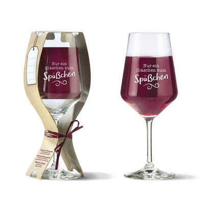 GILDE Rotweinglas Weinglas 'Nur ein Gläschen zum Späßchen' 500ml, Glas