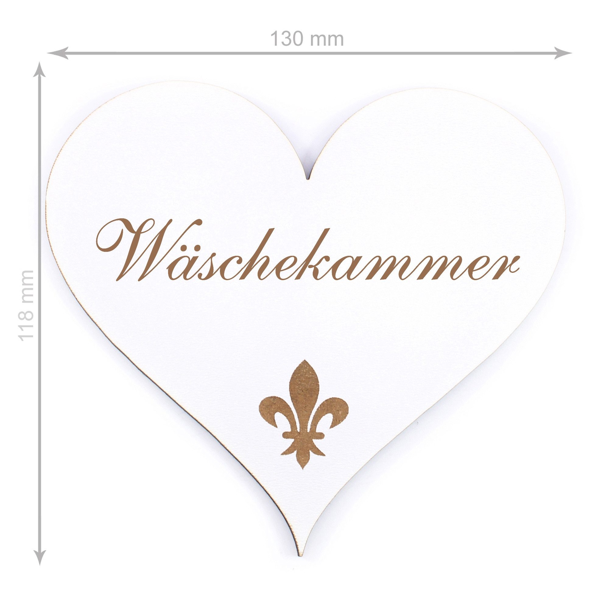 Thumbnail - Dekolando Hinweisschild Türschild Herz - Wäschekammer - Schild 13 x 12 cm - Schilder Türschild