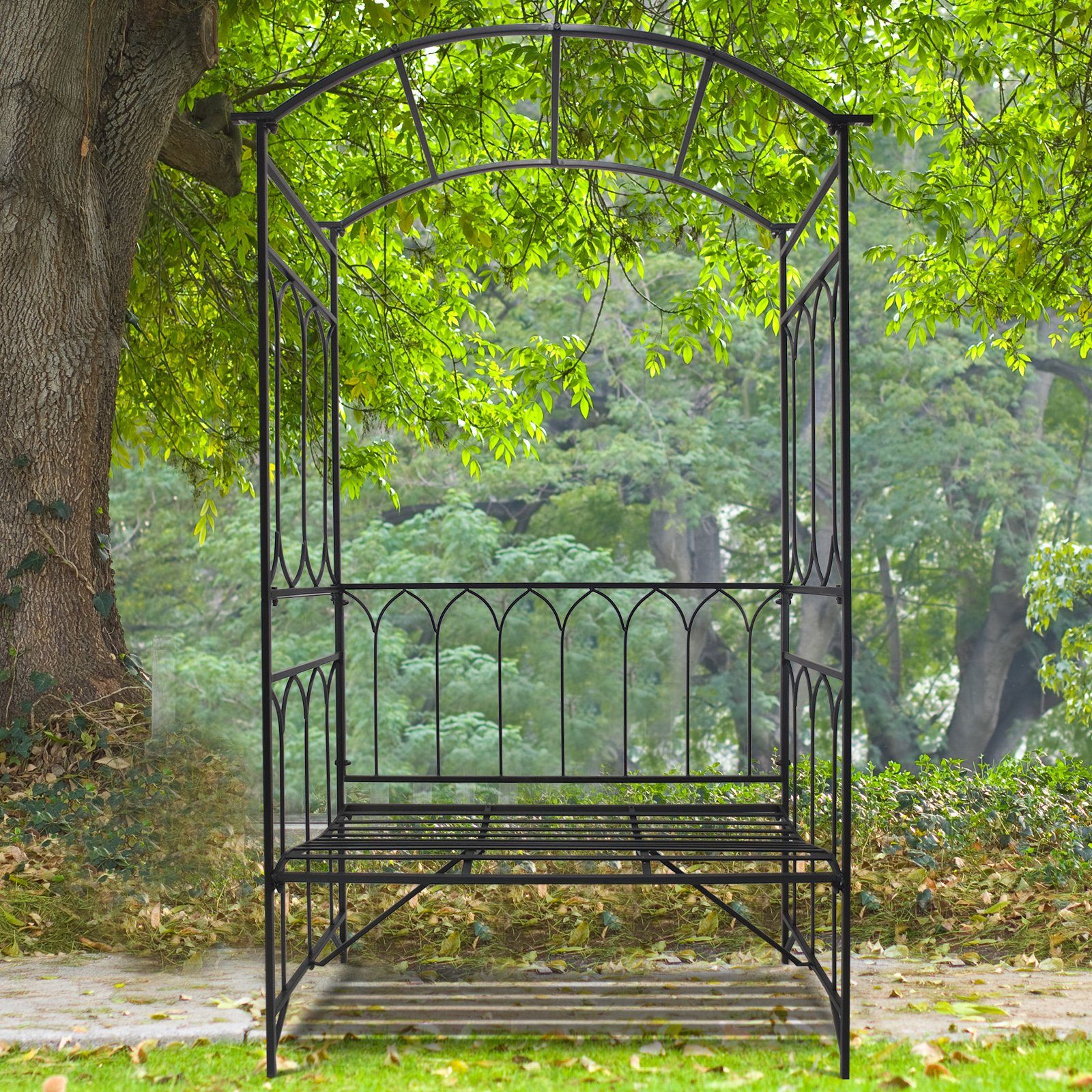 Outsunny Gartenbank Laubenbank Philosophenbank Rankgitter Rankhilfe günstig online kaufen