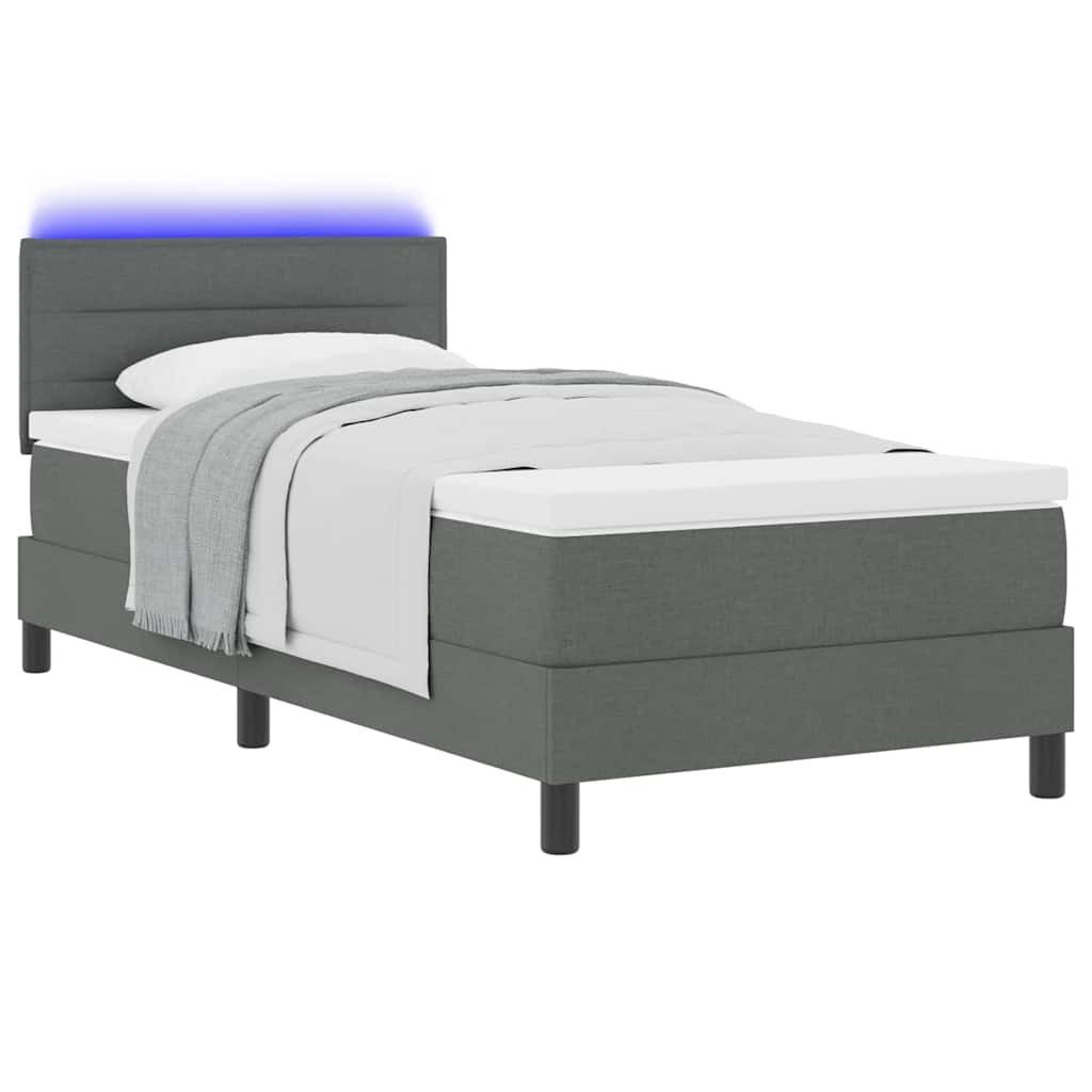 vidaXL Bett Boxspringbett mit Matratze Dunkelgrau günstig online kaufen