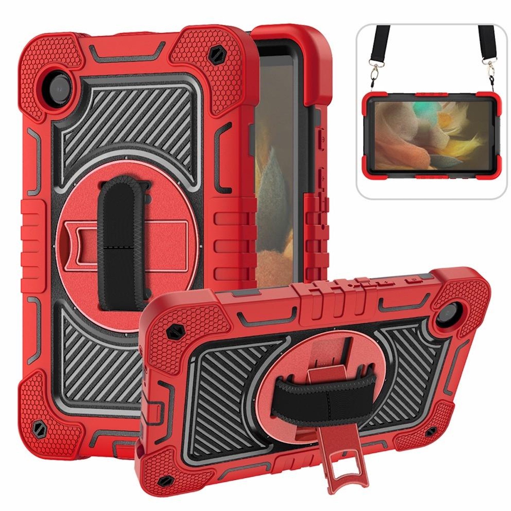 Wigento Tablet-Hülle Schutz für Samsung Galaxy Tab A11+ A9+ Plus Haltegriff & Schultergurt