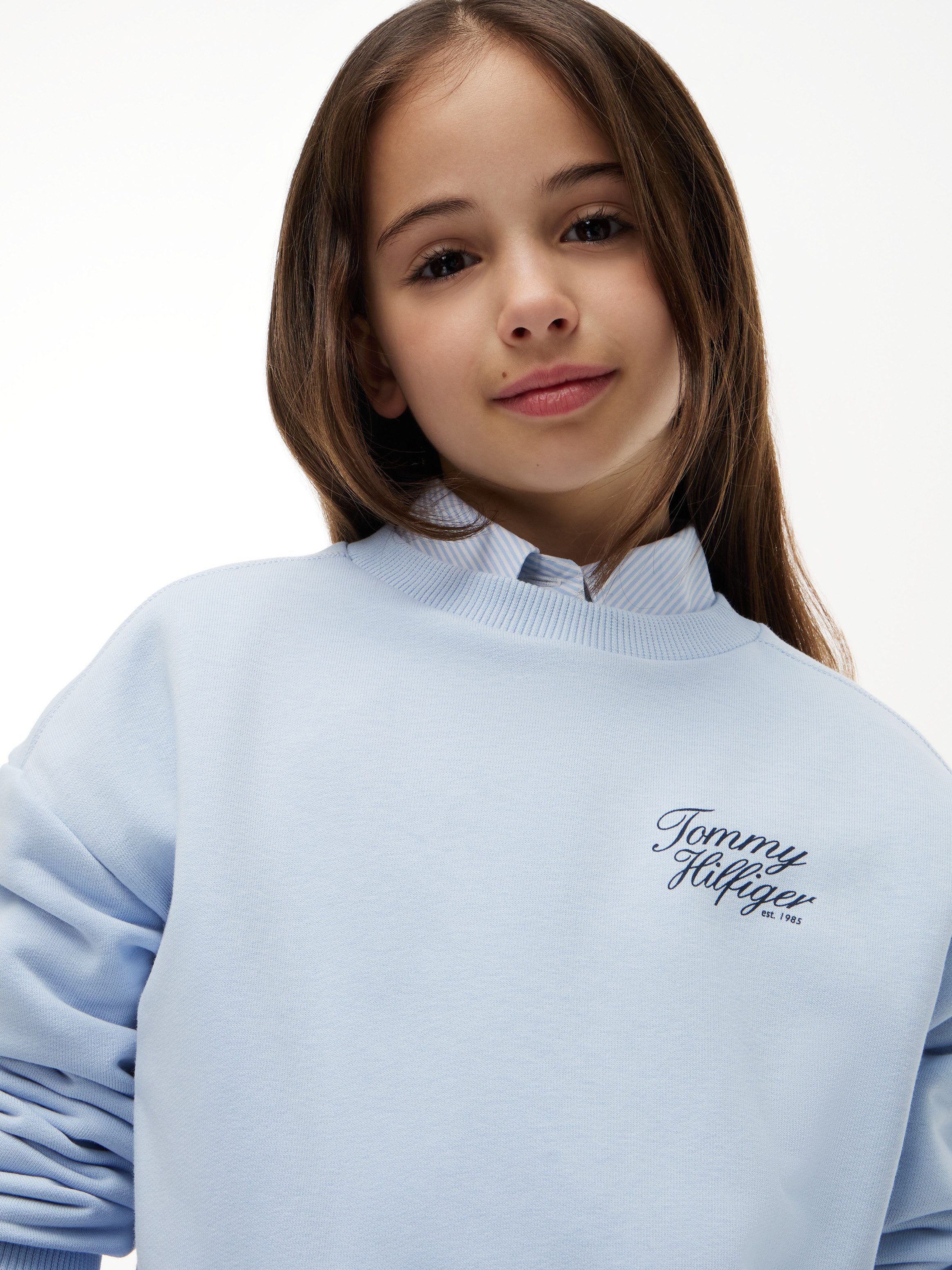 Tommy Hilfiger Sweatshirt TOMMY SCRIPT PRINTED SWEATSHIRT Rundhalsausschnitt, Regular Fit, Kinder bis 16 Jahre