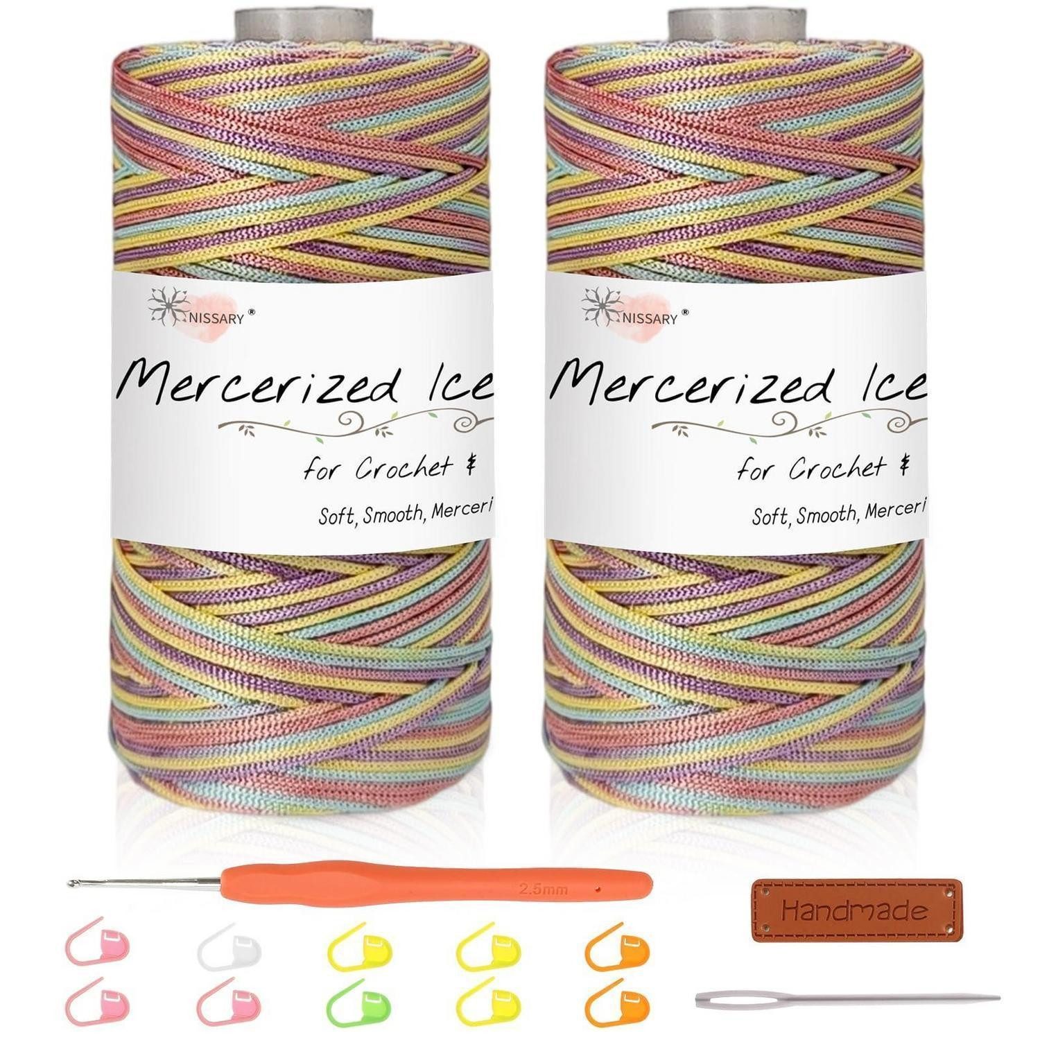 LuxusKollektion Makramee Garn Set 2x100g 1.5mm mit Nadel Häkelwolle, (2-St)