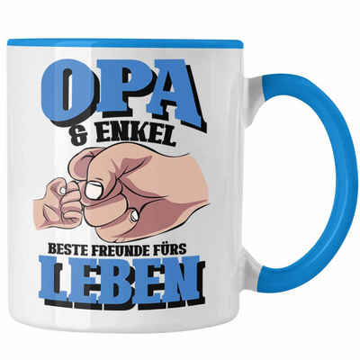 Trendation Tasse Lustige Opa und Enkel Tasse Vatertag Spruch Geschenkidee für Opa von E