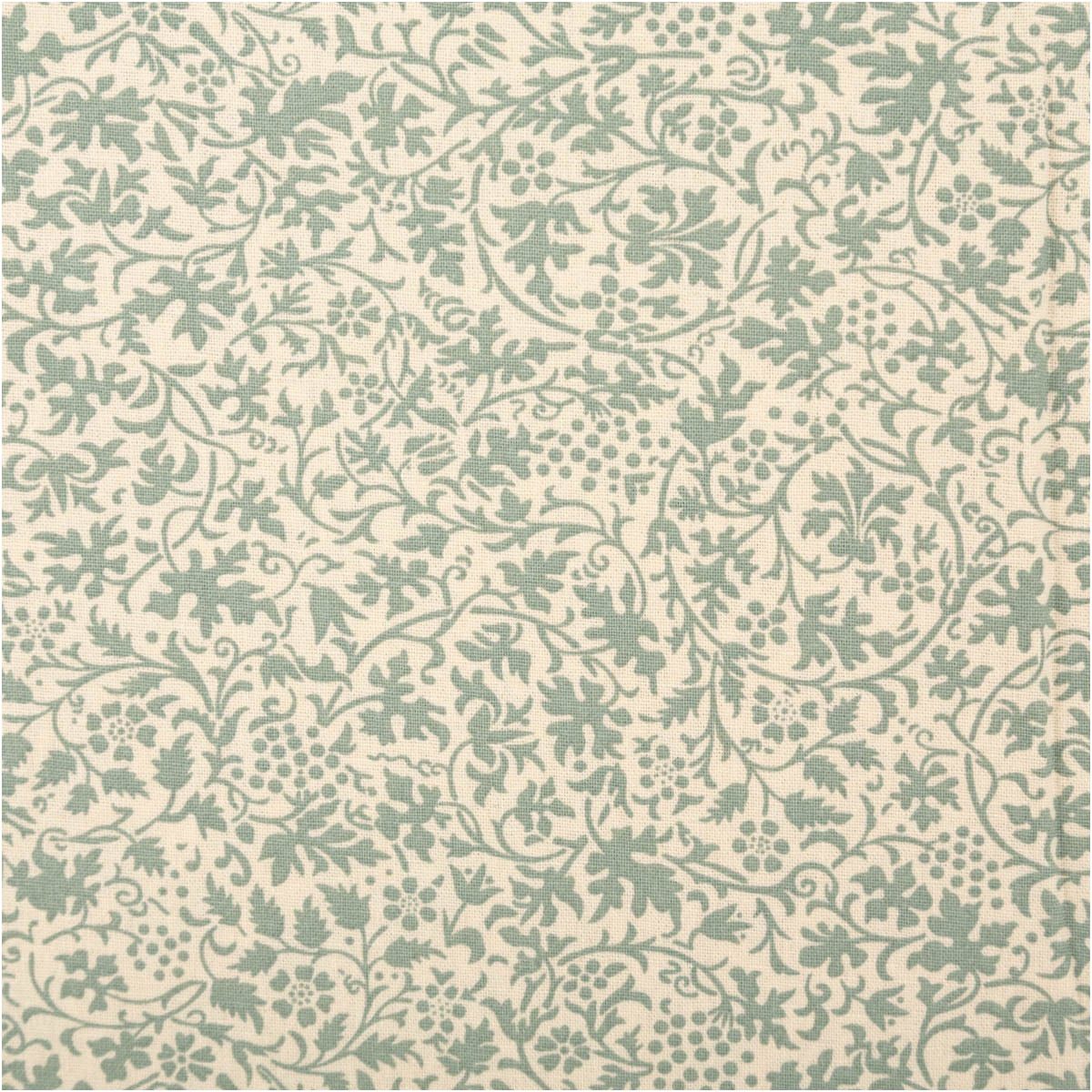SCHÖNER LEBEN. Stoff Baumwollstoff Meterware Stoff Blätterranken SerieGarden Mintgrün 140cm, abwaschbar