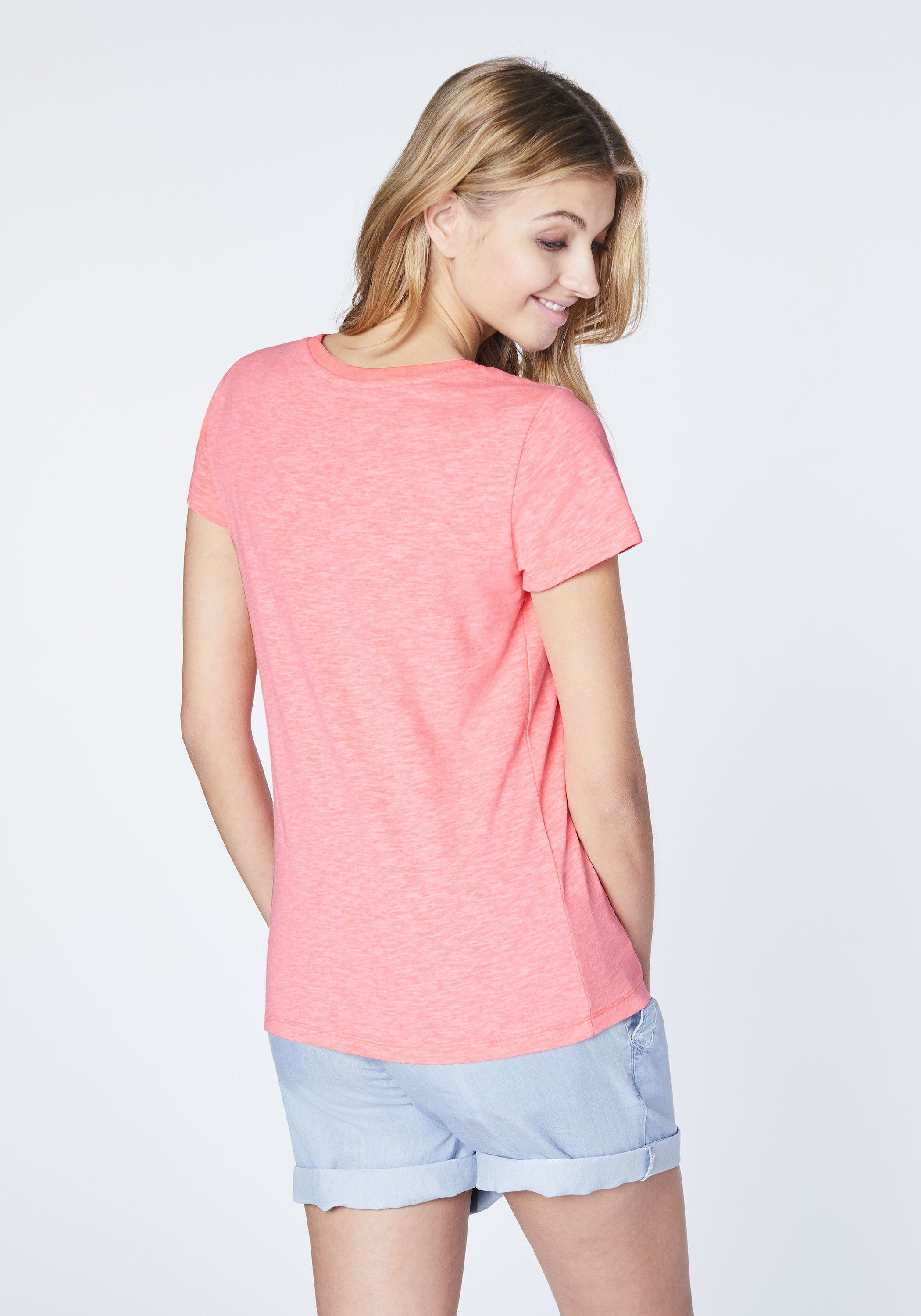 Pink mit Jumper-Frontprint Chiemsee T-Shirt Neon 1 Print-Shirt