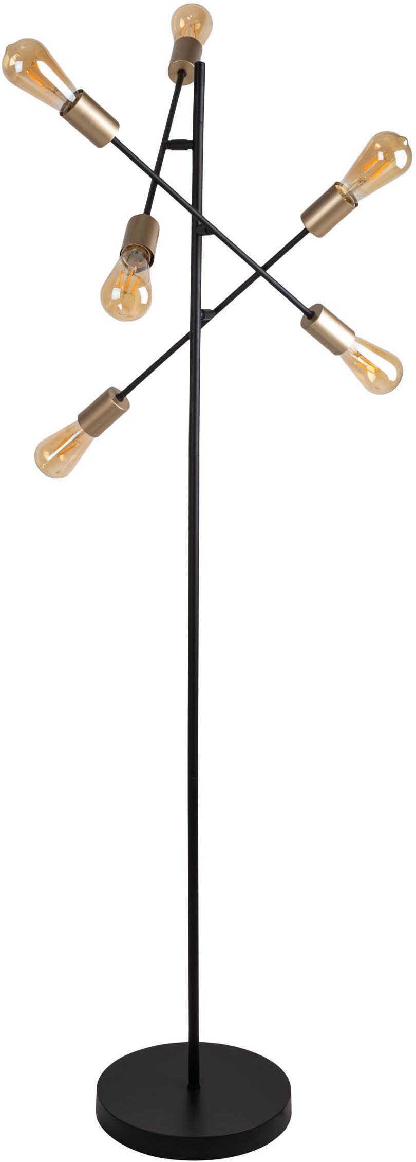 näve Stehlampe Modo, ohne Leuchtmittel, E27 max. 40W, incl. Tippschalter/Fußschalter, Farbe: schwarz, gold