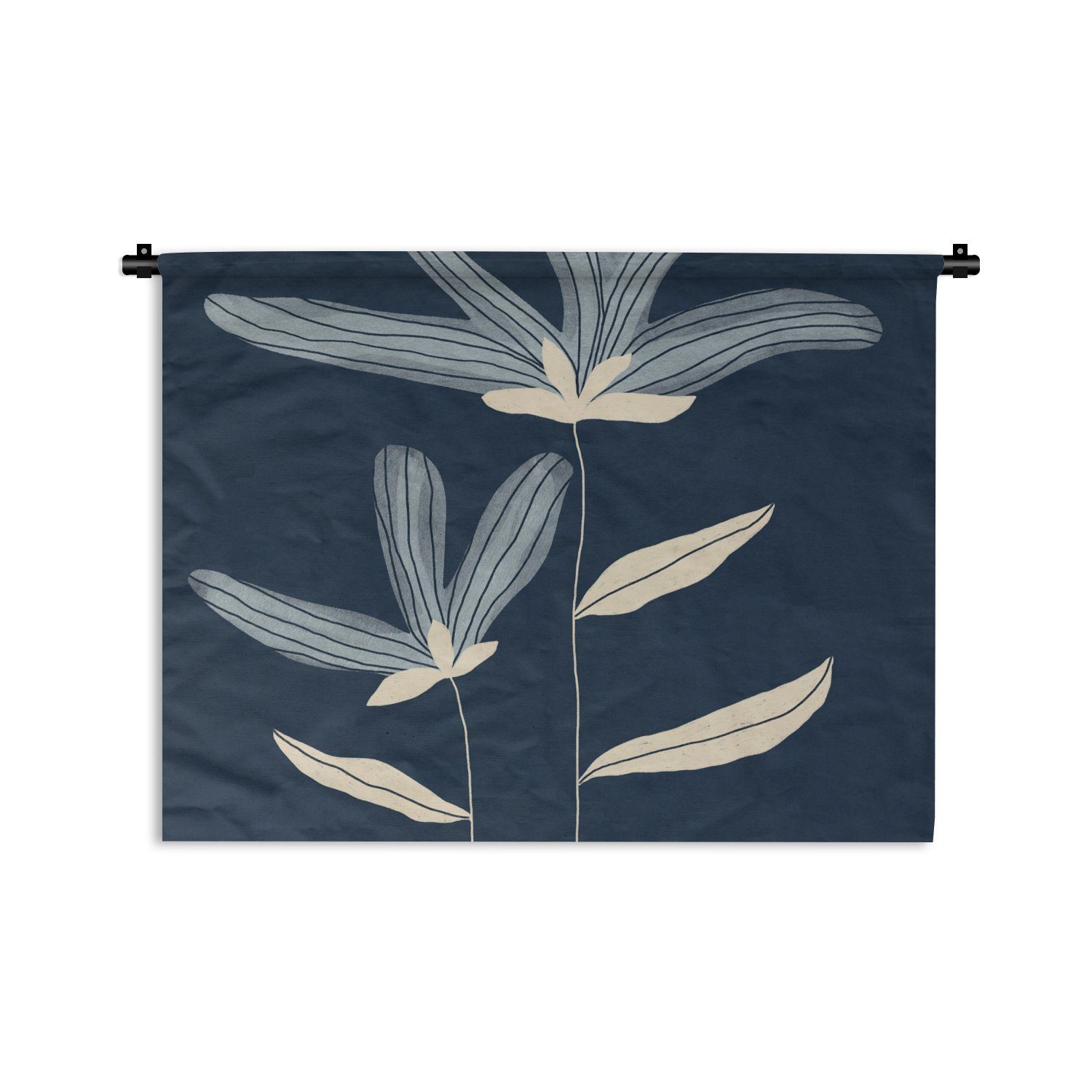 MuchoWow Wanddekoobjekt Blumen - Pflanzen - Blau - Natur, Wanddeko für Wohnzimmer, Schlafzimmer, Kleid, Wandbehang, Kinderzimmer