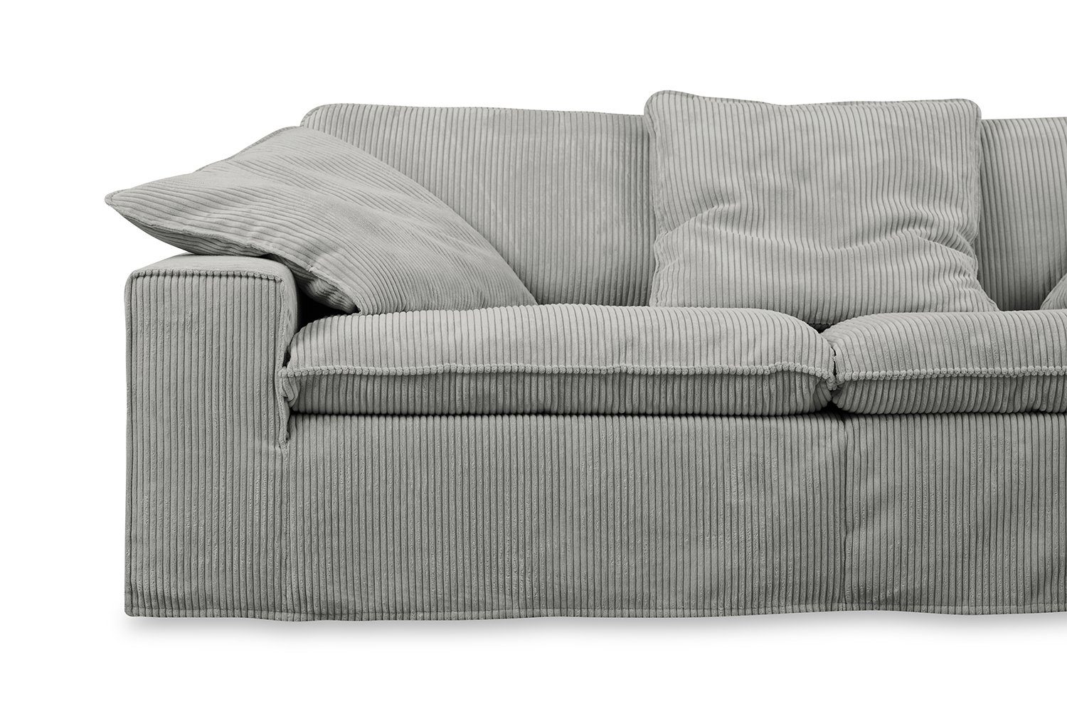 KAWOLA 3-Sitzer NETTA, abziehbar, dunkelgrau und Breiten versch. Farben Cord Sofa versch. dunkelgrau Bezug 