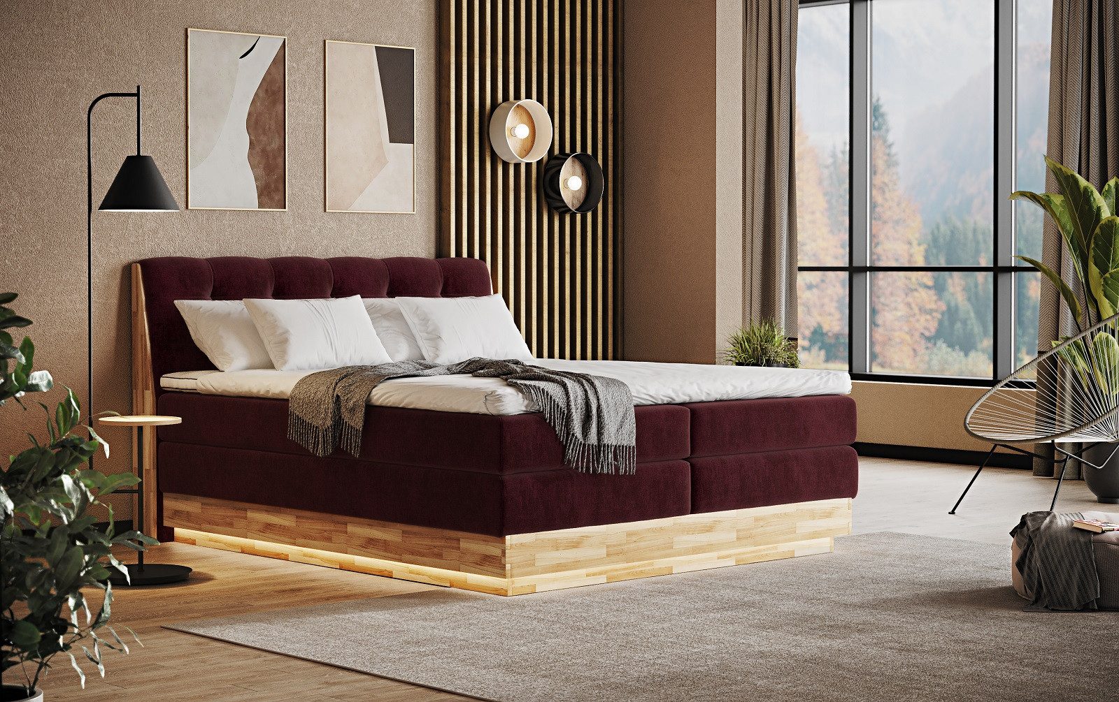 COTTA Boxspringbett Melissa - mit LED, Bettkästen, Kaltschaum-Topper & H2/H3 Matratzen (Bett inklusive Matratze, Topper und Bettkasten), mit LED, Kaltschaum-Topper, Bettkasten & H2/H3-Matratzen