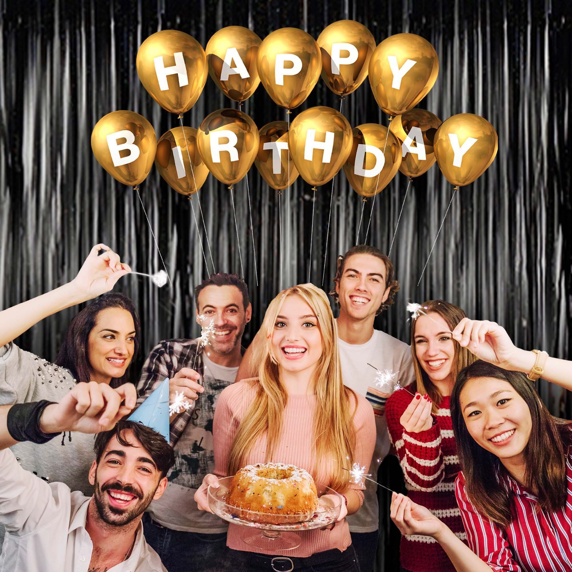 Montegoni Lametta Vorhang 2er Set, Hintergrund Dekoration, Glitzer Vorhang Party Deko, Folien Fransen Geburtstag Hochzeit Partydeko Luftschlangen Deko