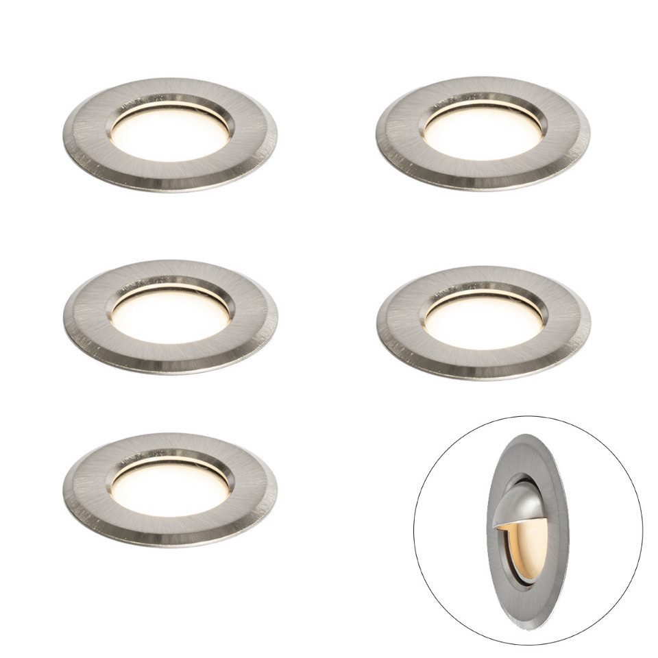 Qazqa LED Einbaustrahler Linsey, LED fest integriert, Extra-Warmweiß, QAZQA Außen Einbau­leuchte, integrated, Aluminium, Kunststoff, Modern