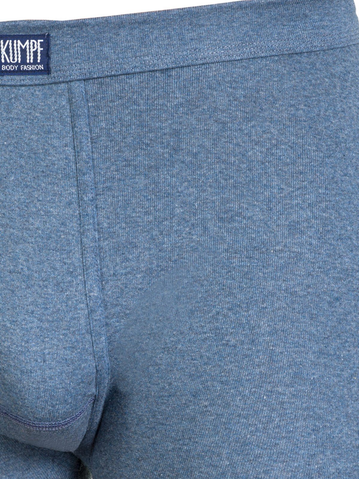 Pants mit Workerwear Retro blau-melange mit eingriff 1-St) Short Eingriff (Stück, Herren KUMPF