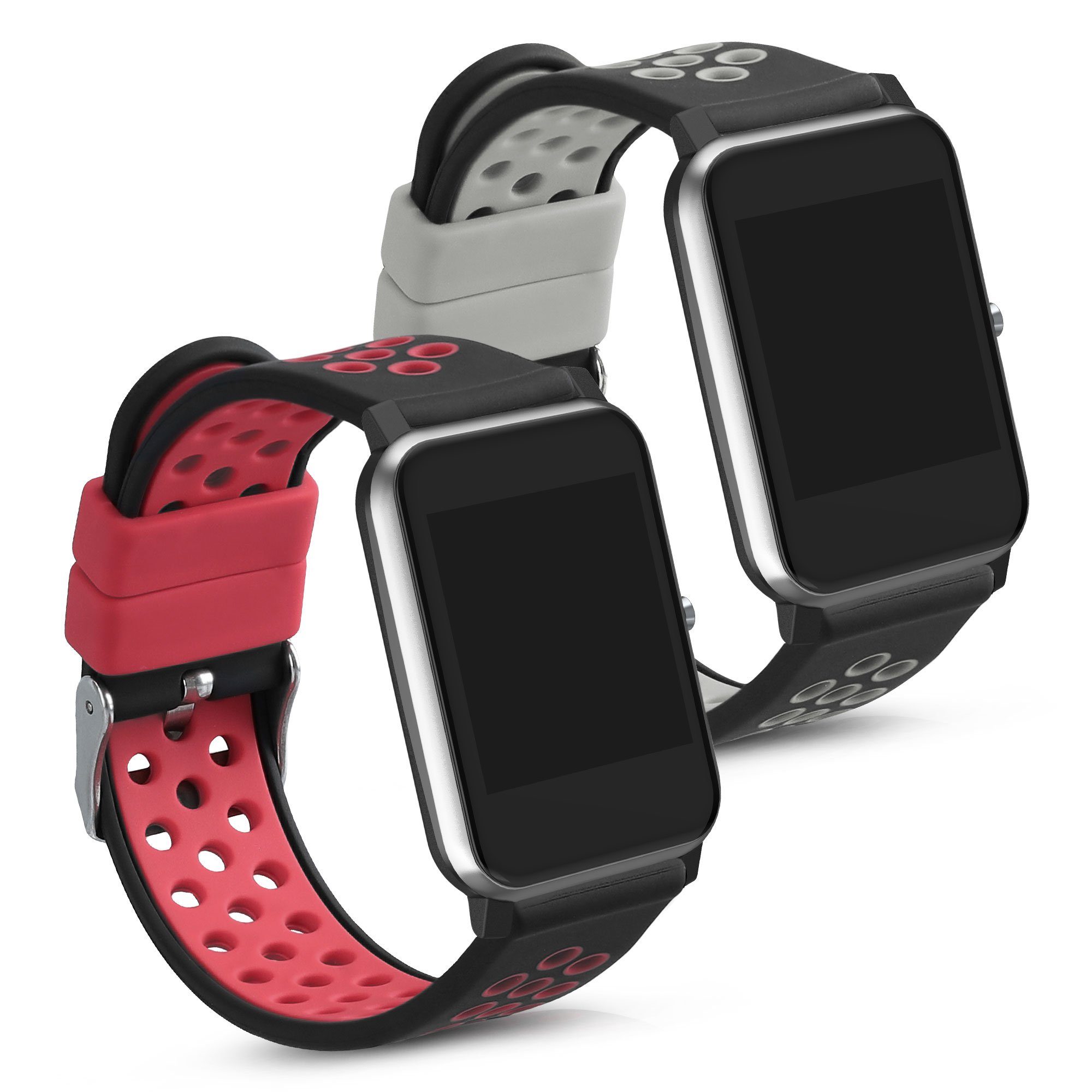 kwmobile 2x Uhrenarmband für Willful Fitnesstracker / Smartwatch Armband Smartwatch, 2-tlg., Fitnesstracker Band Set aus TPU Silikon - Ersatzarmband Smartwatch