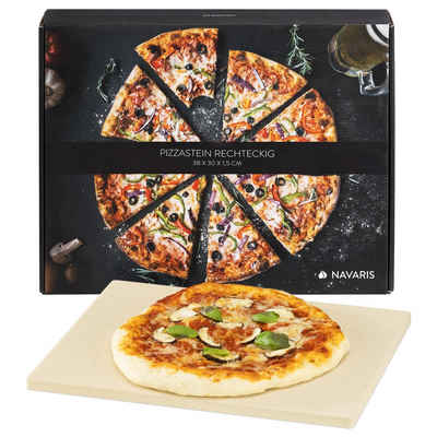 Navaris Pizzastein Pizzastein Cordierit XL für Ofen & Grill - 38x30cm, Korderit-Keramik, (1-St)